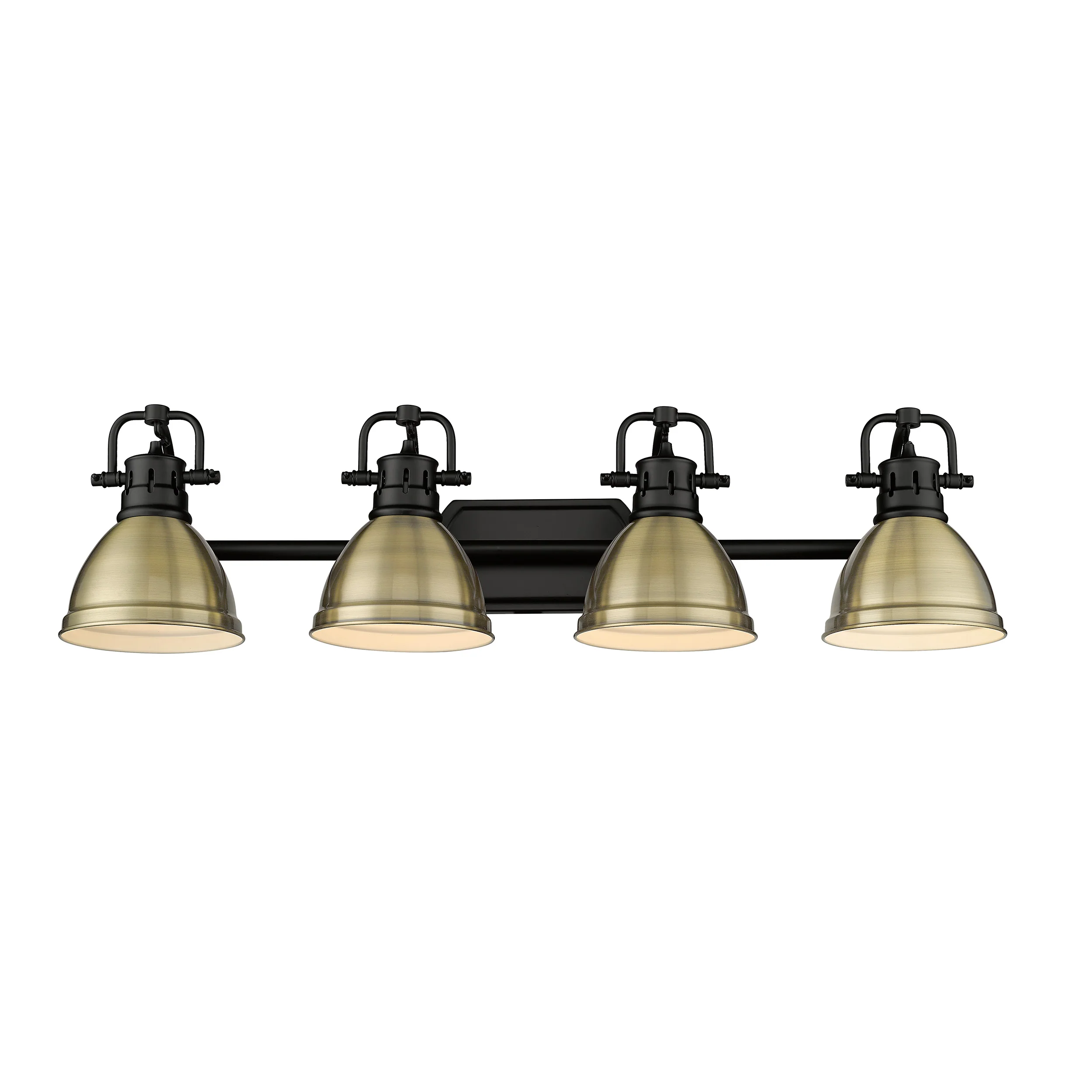 Duncan 4-light Vanity in Matte Black and Aged Brass shade - Image 3