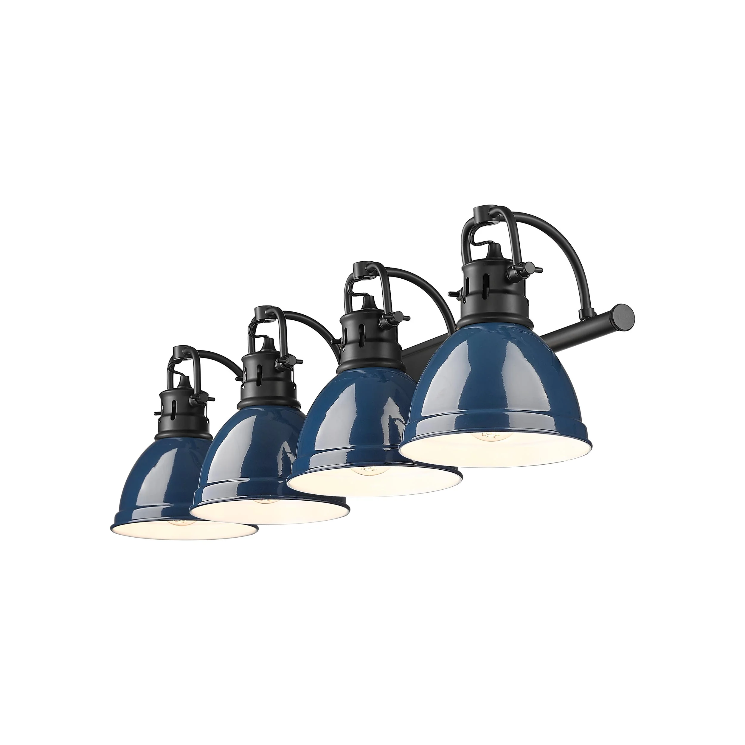 Duncan 4-light Vanity in Matte Black and Navy Blue shade - Image 2