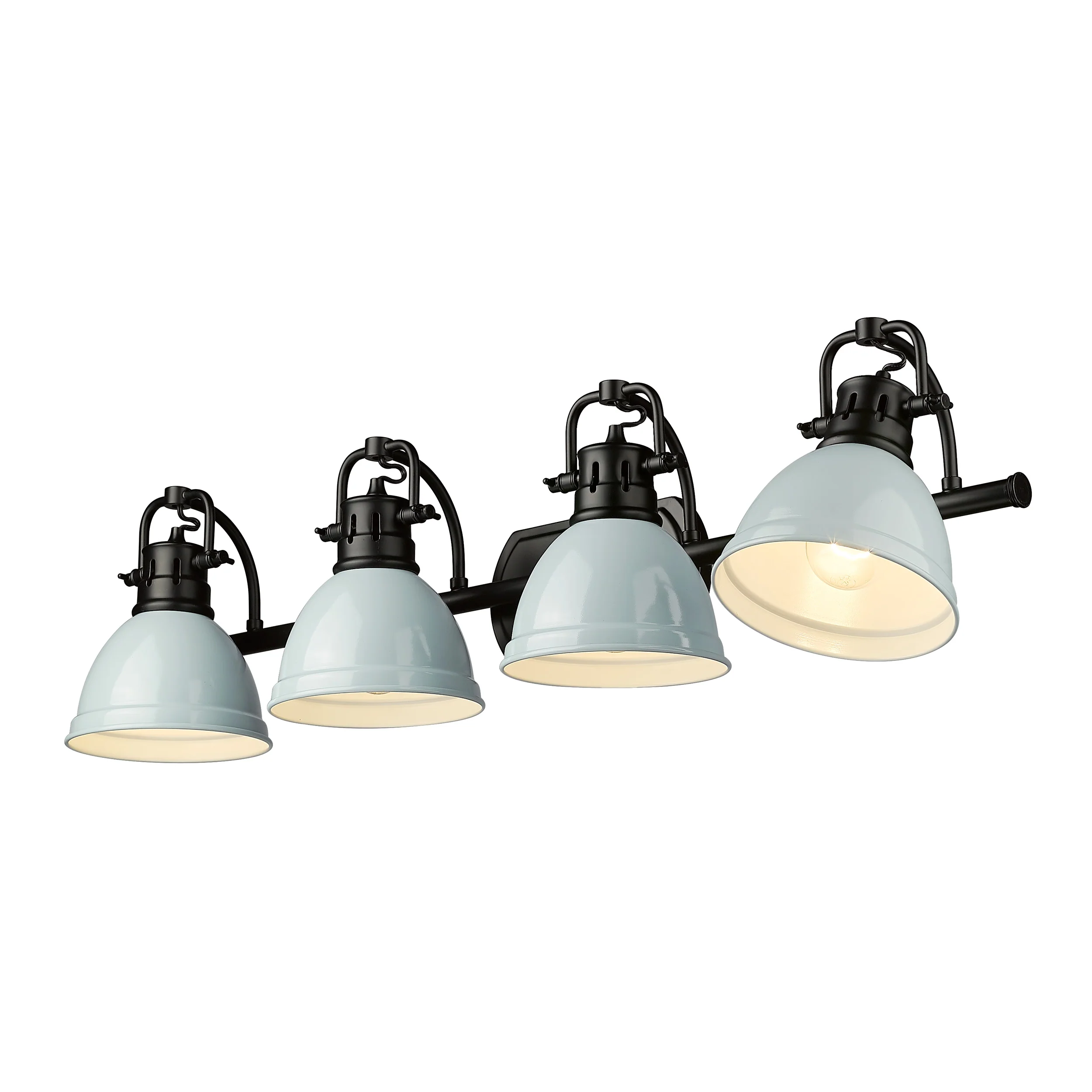 Duncan 4-light Vanity in Matte Black and Seafoam shade - Image 2