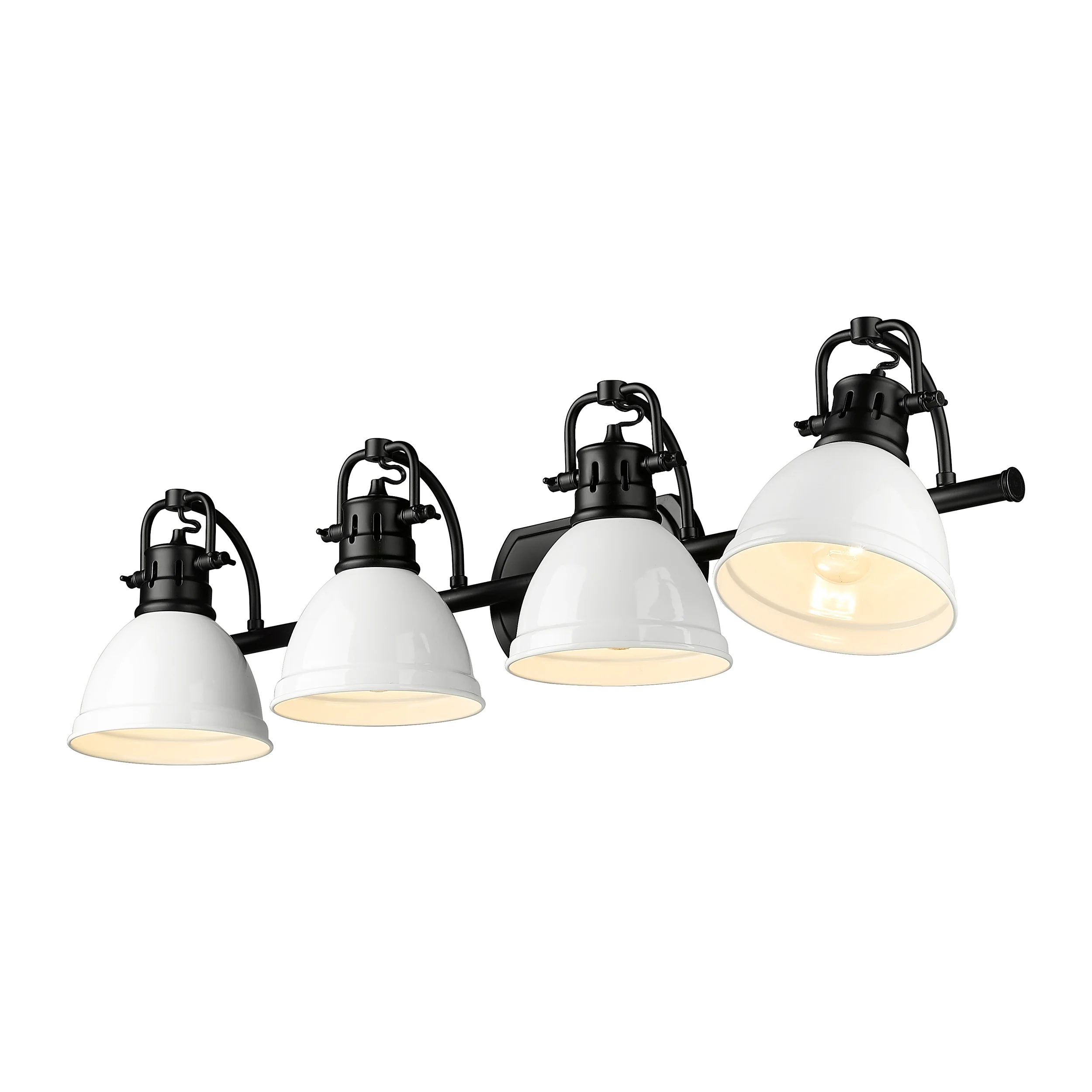 Duncan 4-light Vanity in Matte Black and White shade - Image 2
