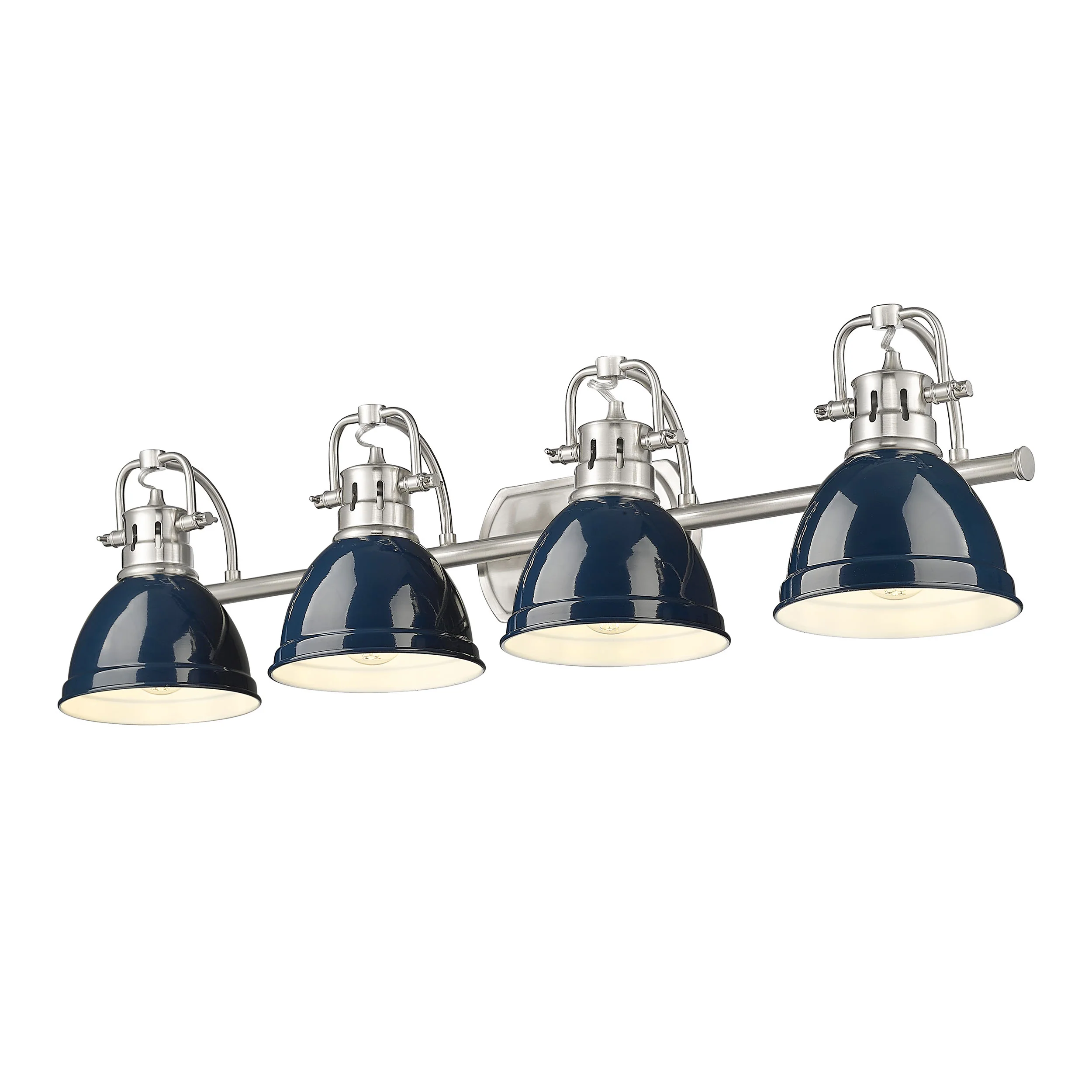 Duncan 4-light Vanity in Pewter and Navy Blue shade