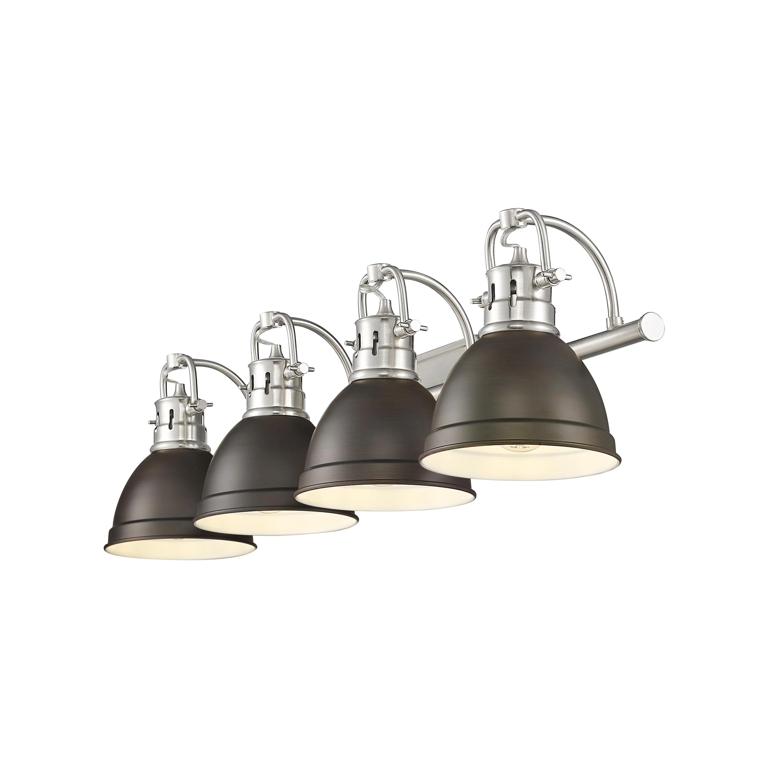 Duncan 4-light Vanity in Pewter and Rubbed Bronze shade - Image 2