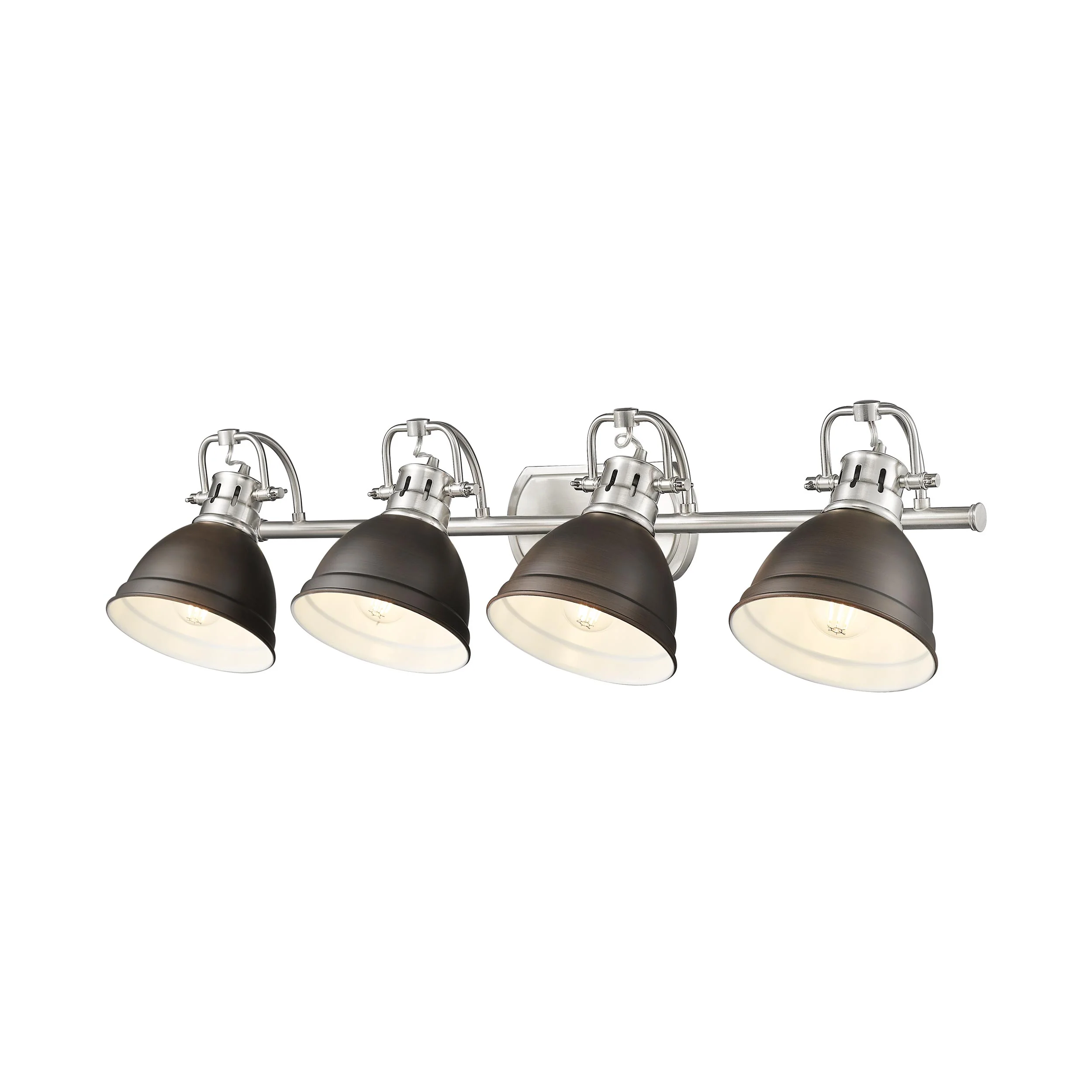 Duncan 4-light Vanity in Pewter and Rubbed Bronze shade - Image 4