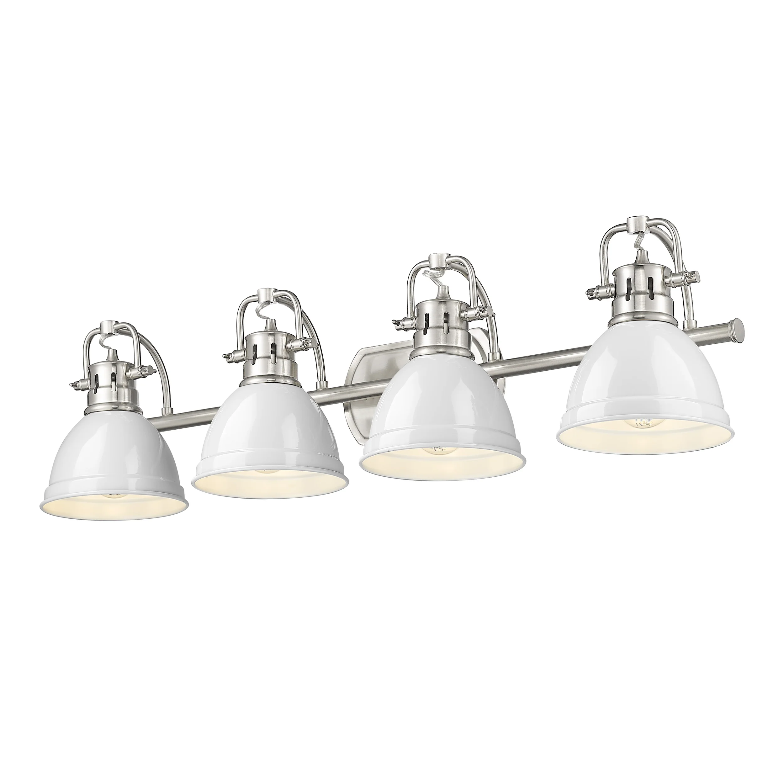 Duncan 4-light Vanity in Pewter and White shade