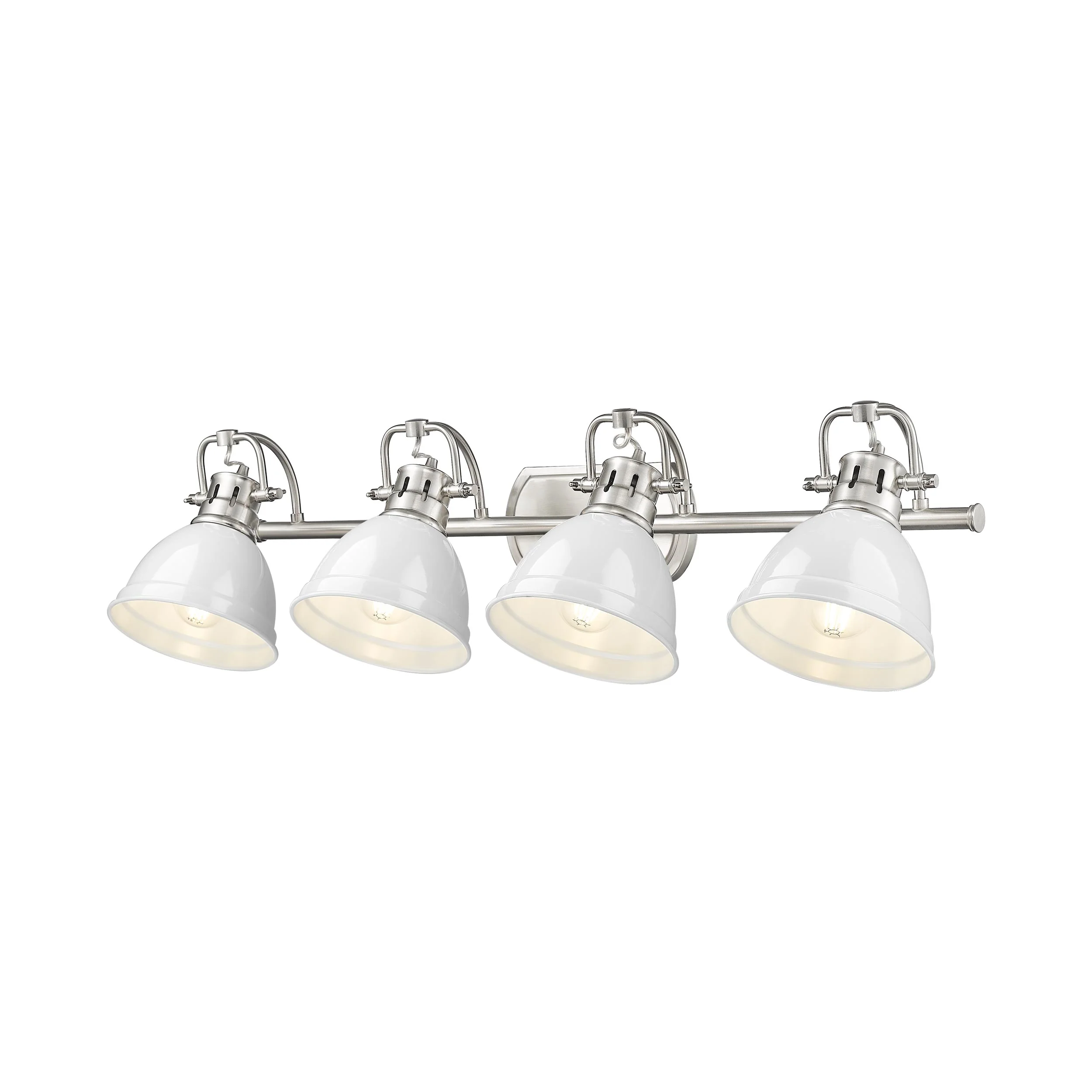 Duncan 4-light Vanity in Pewter and White shade - Image 4