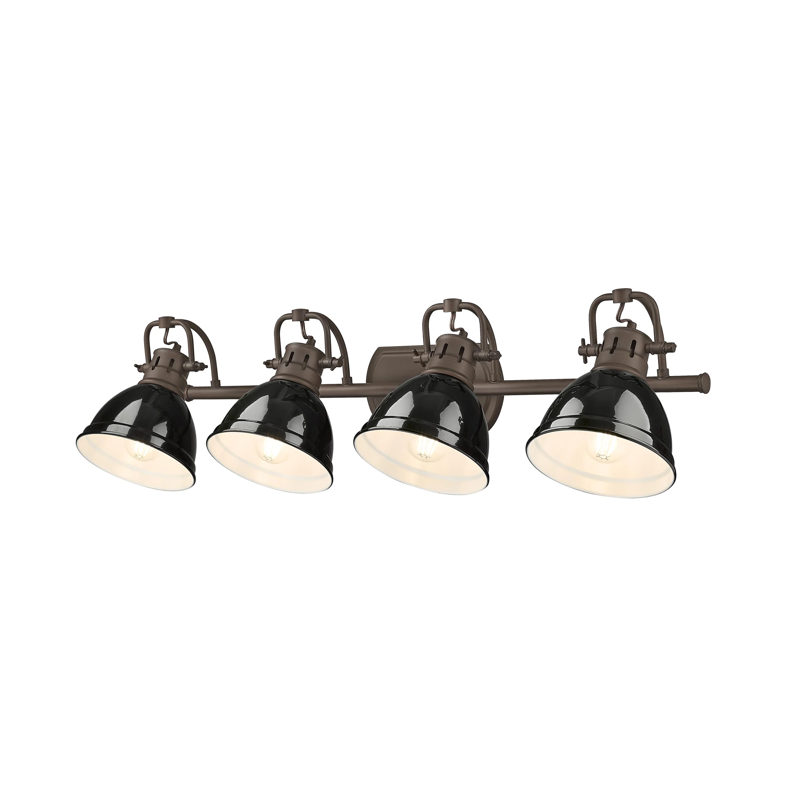 Duncan 4-light Vanity in Rubbed Bronze and Black shade - Image 4