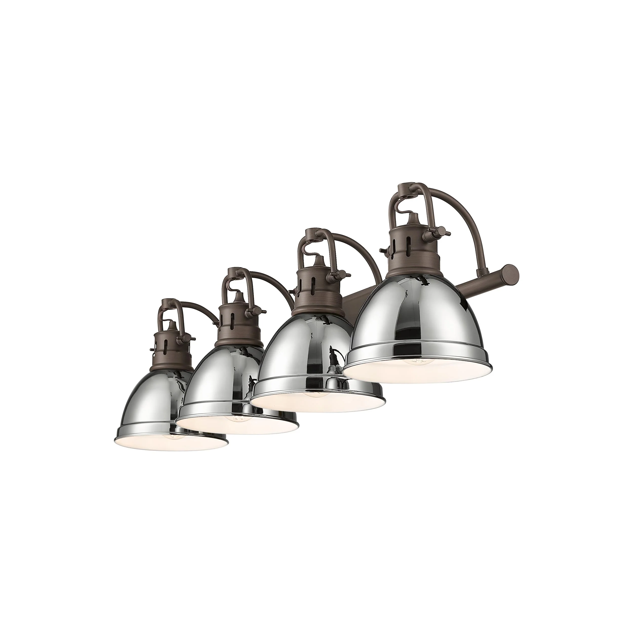 Duncan 4-light Vanity in Rubbed Bronze and Chrome shade - Image 3