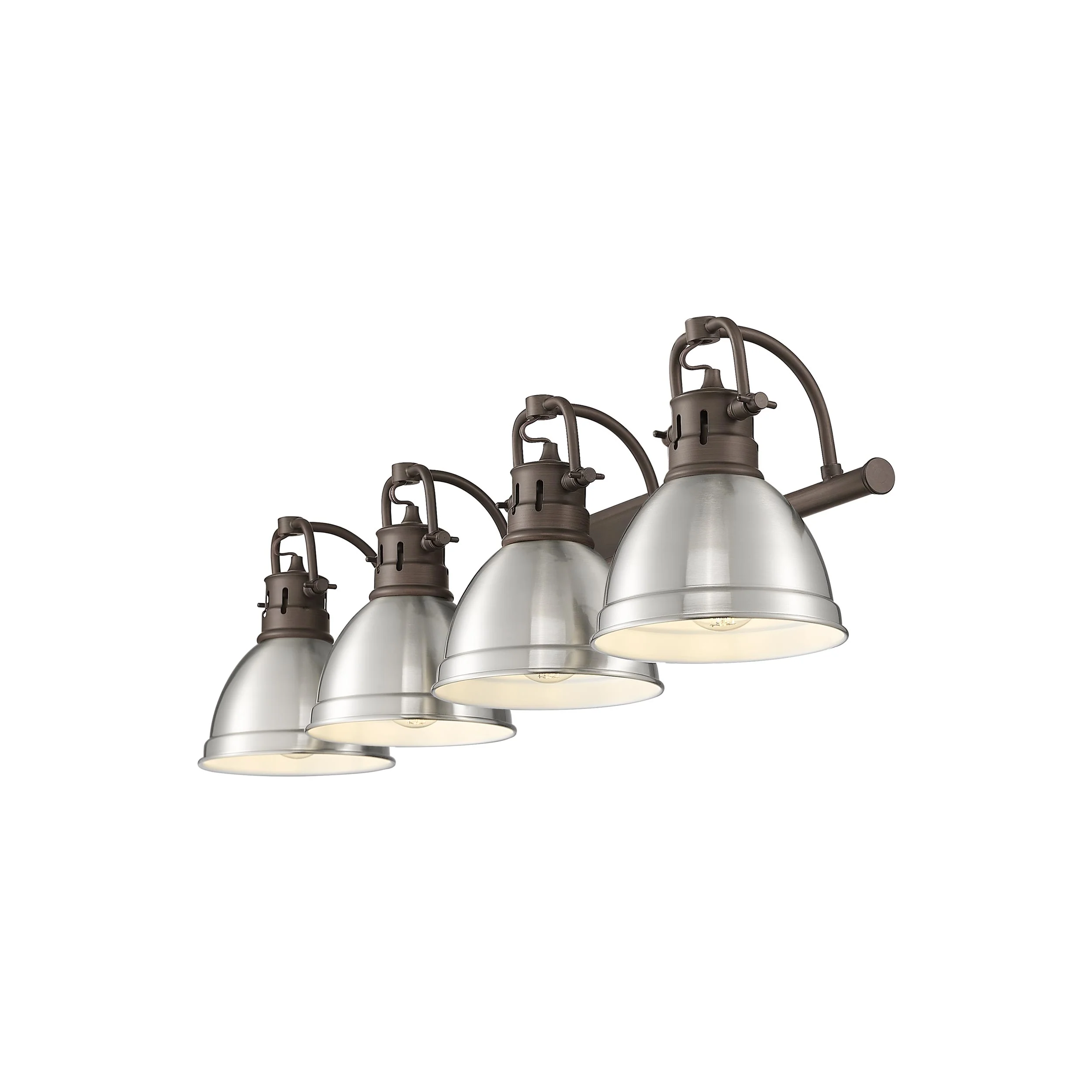 Duncan 4-light Vanity in Rubbed Bronze and Pewter shade - Image 3