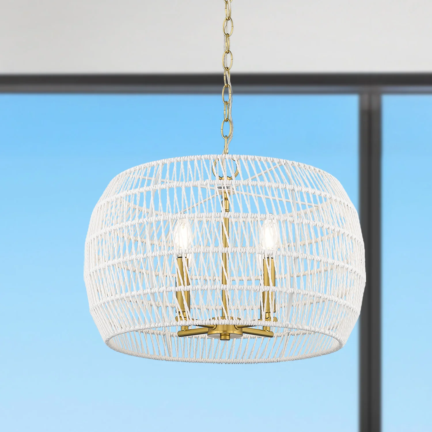 Ellie 4-light Chandelier in Modern Brushed Gold - Image 11