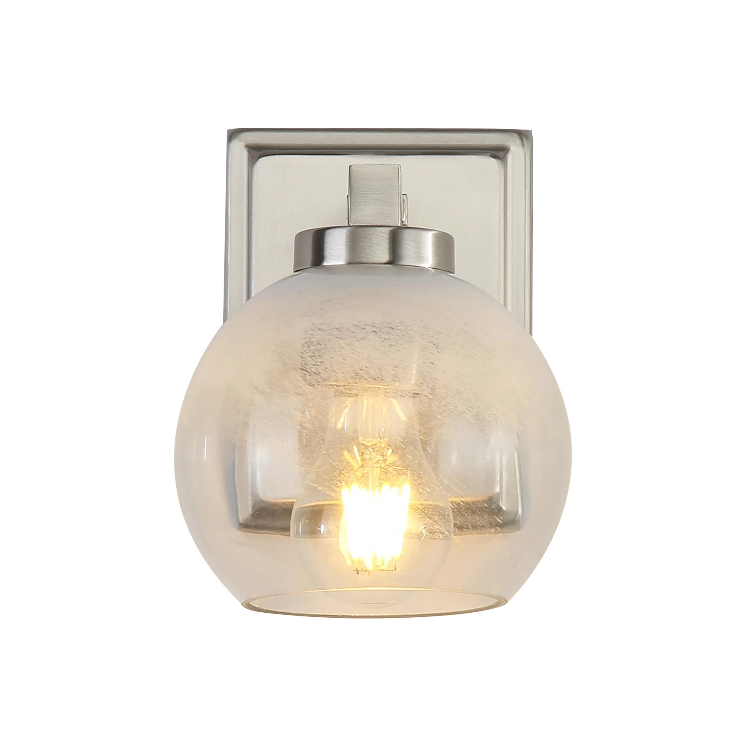 Elliott 1-light Vanity in Pewter and Clear Alabaster Glass - Image 2