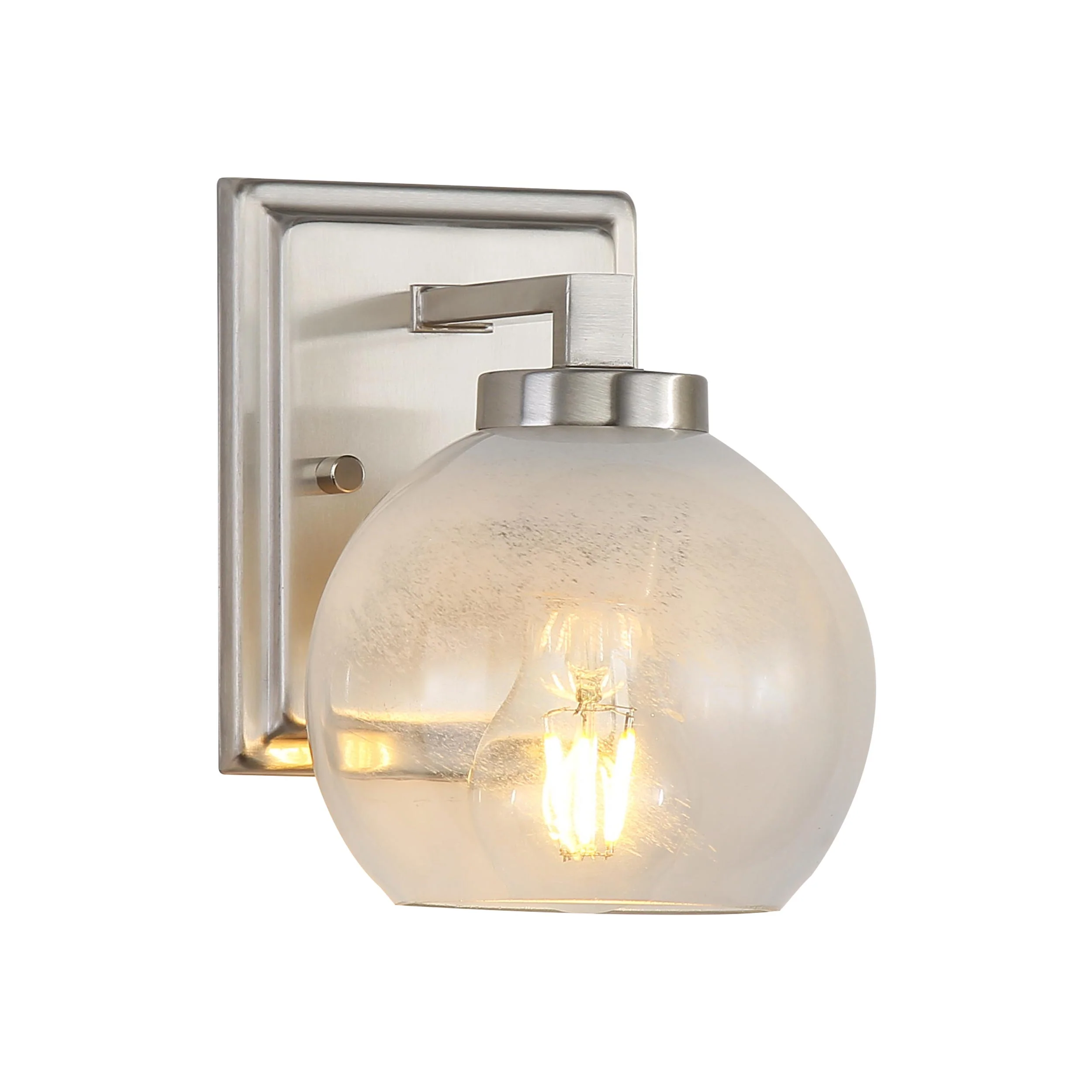 Elliott 1-light Vanity in Pewter and Clear Alabaster Glass - Image 3