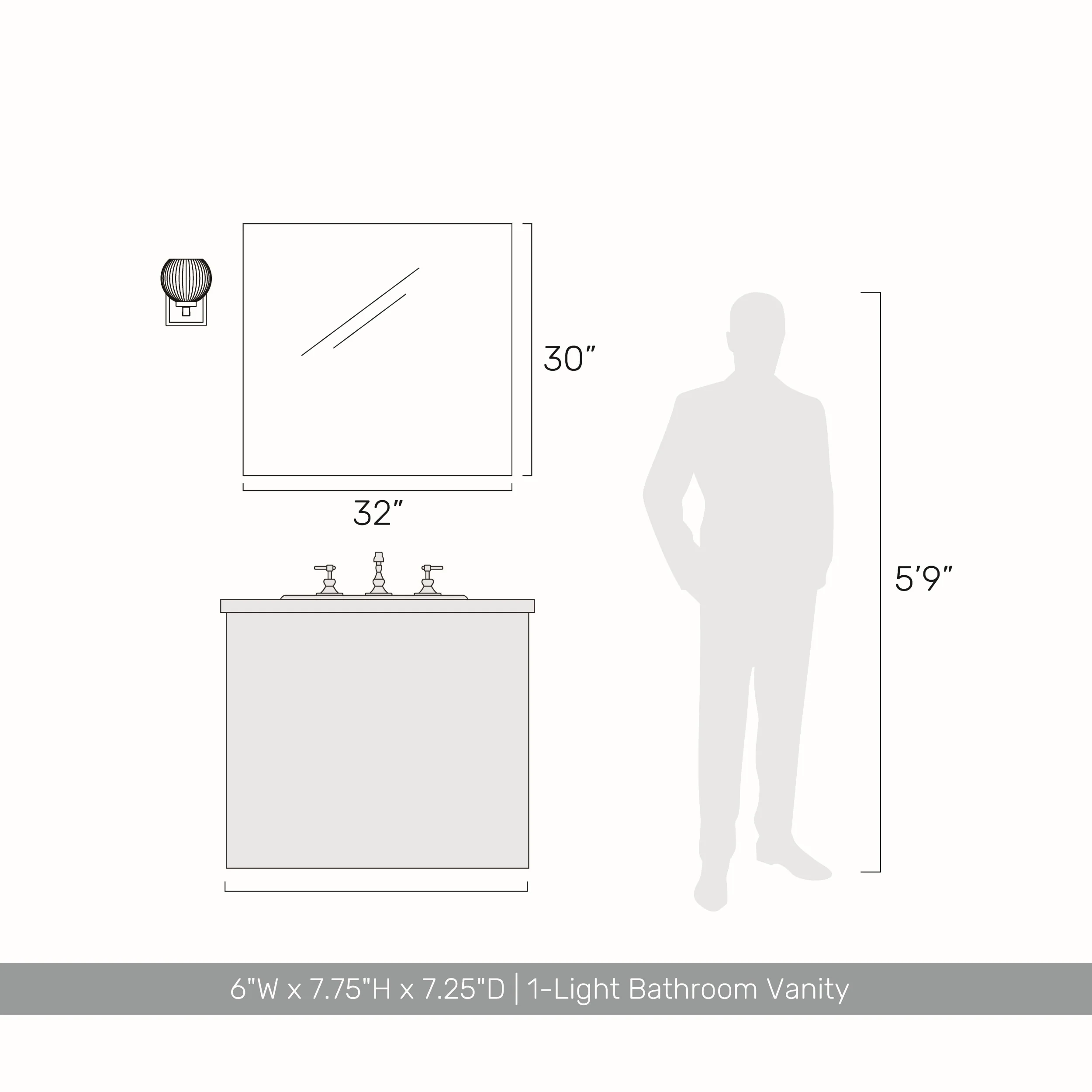 Elliott 1-light Vanity in Pewter and Clear Alabaster Glass - Image 8