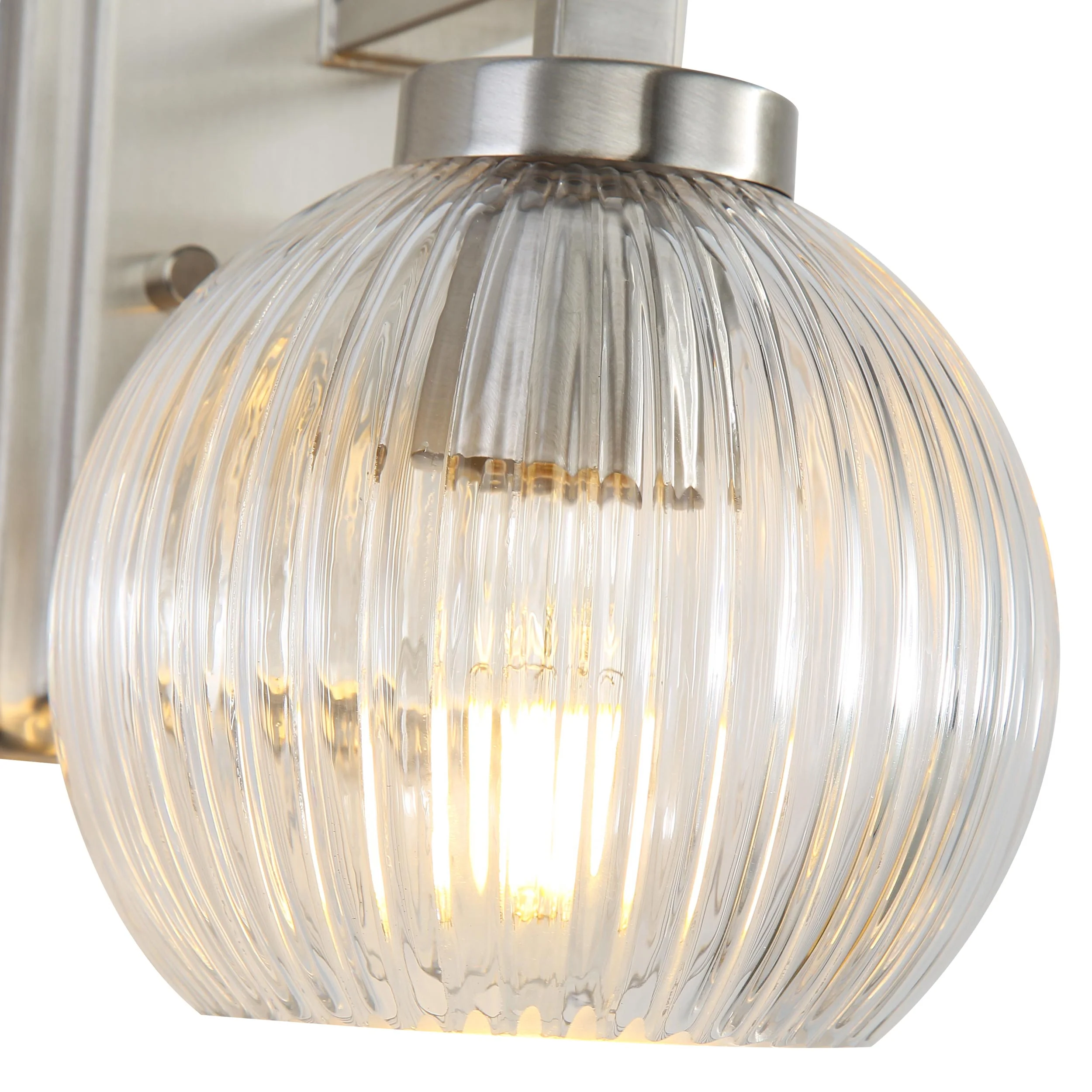 Elliott 1-light Vanity in Pewter and Clear Ribbed Glass - Image 5