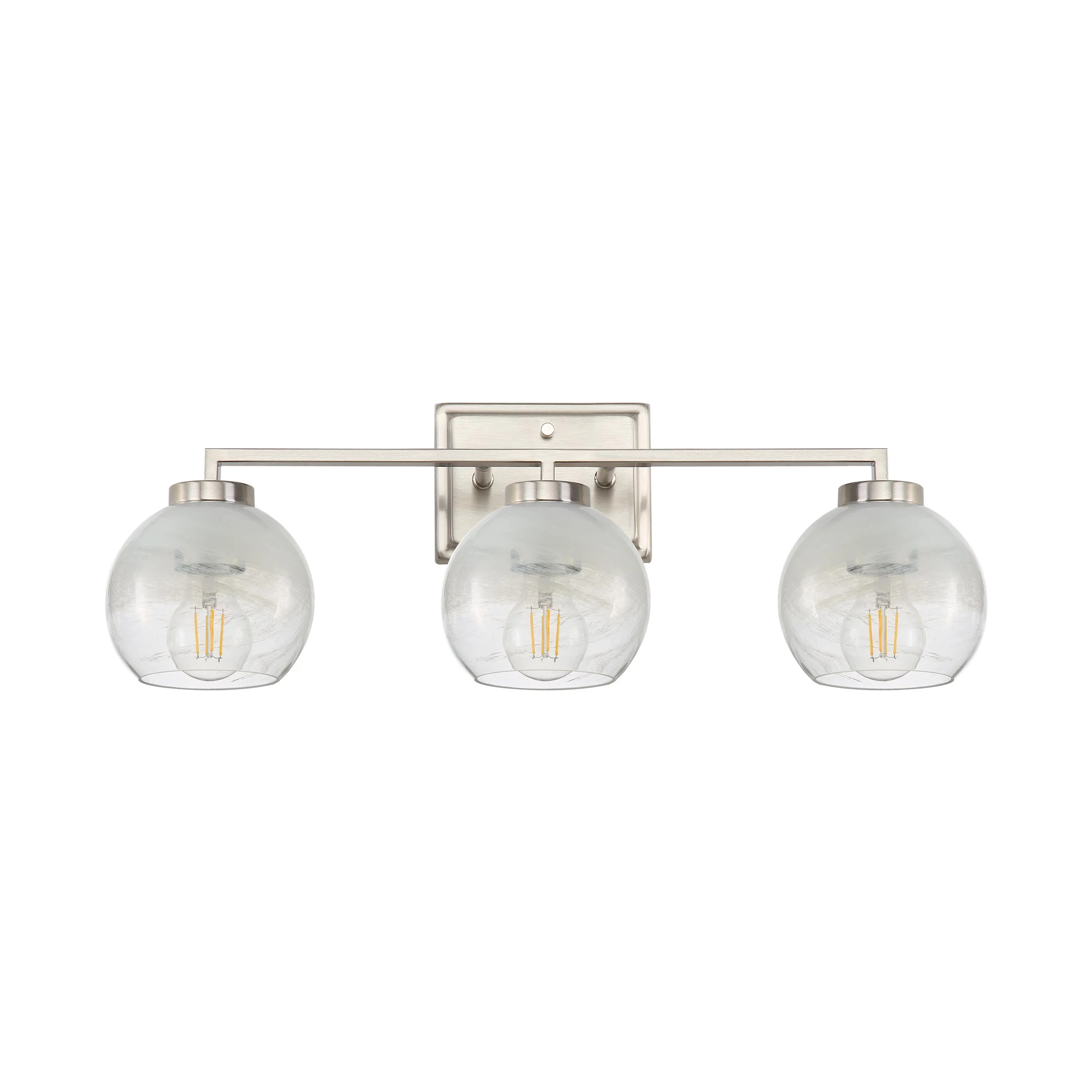 Elliott 3-light Vanity in Pewter and Clear Alabaster Glass - Image 3
