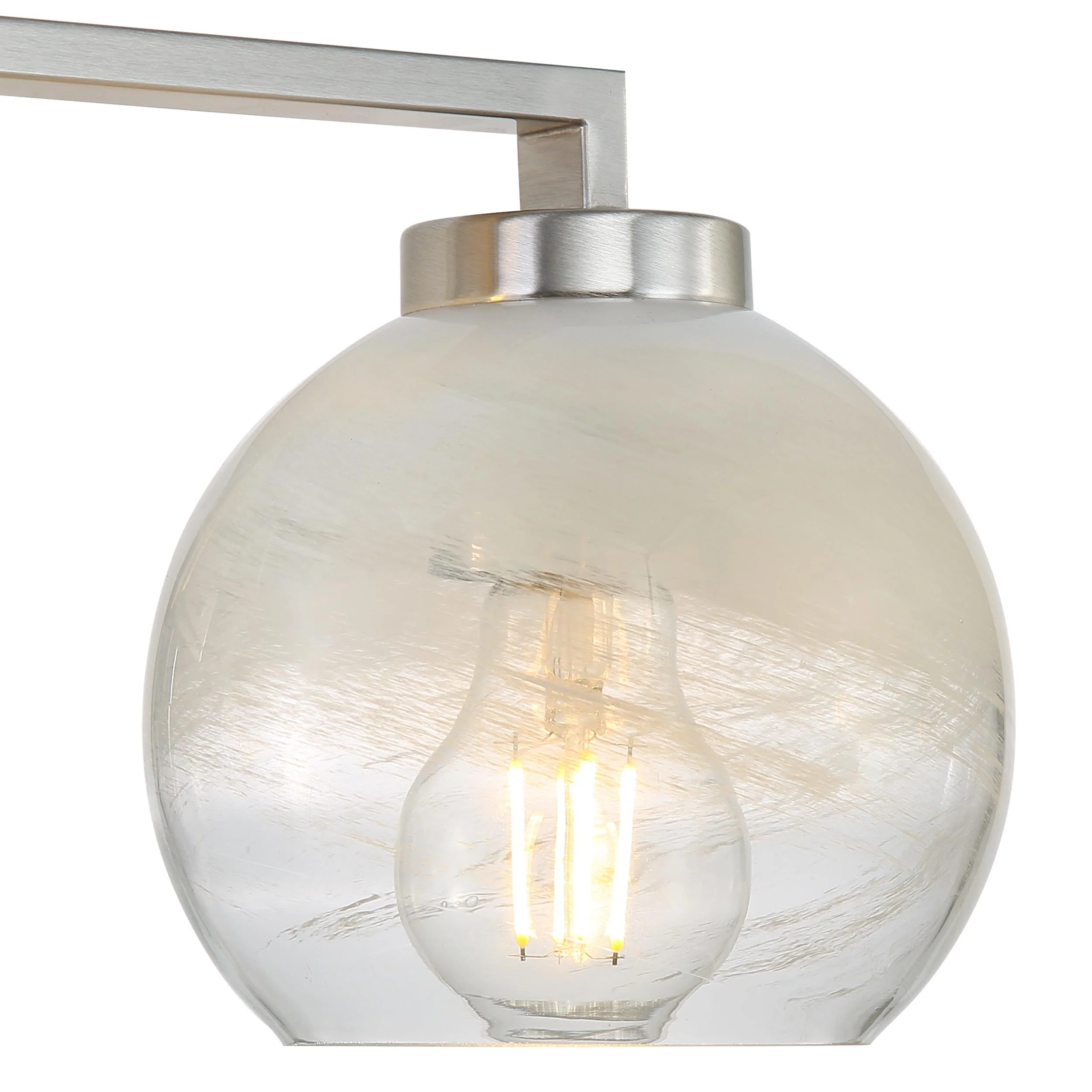 Elliott 3-light Vanity in Pewter and Clear Alabaster Glass - Image 6