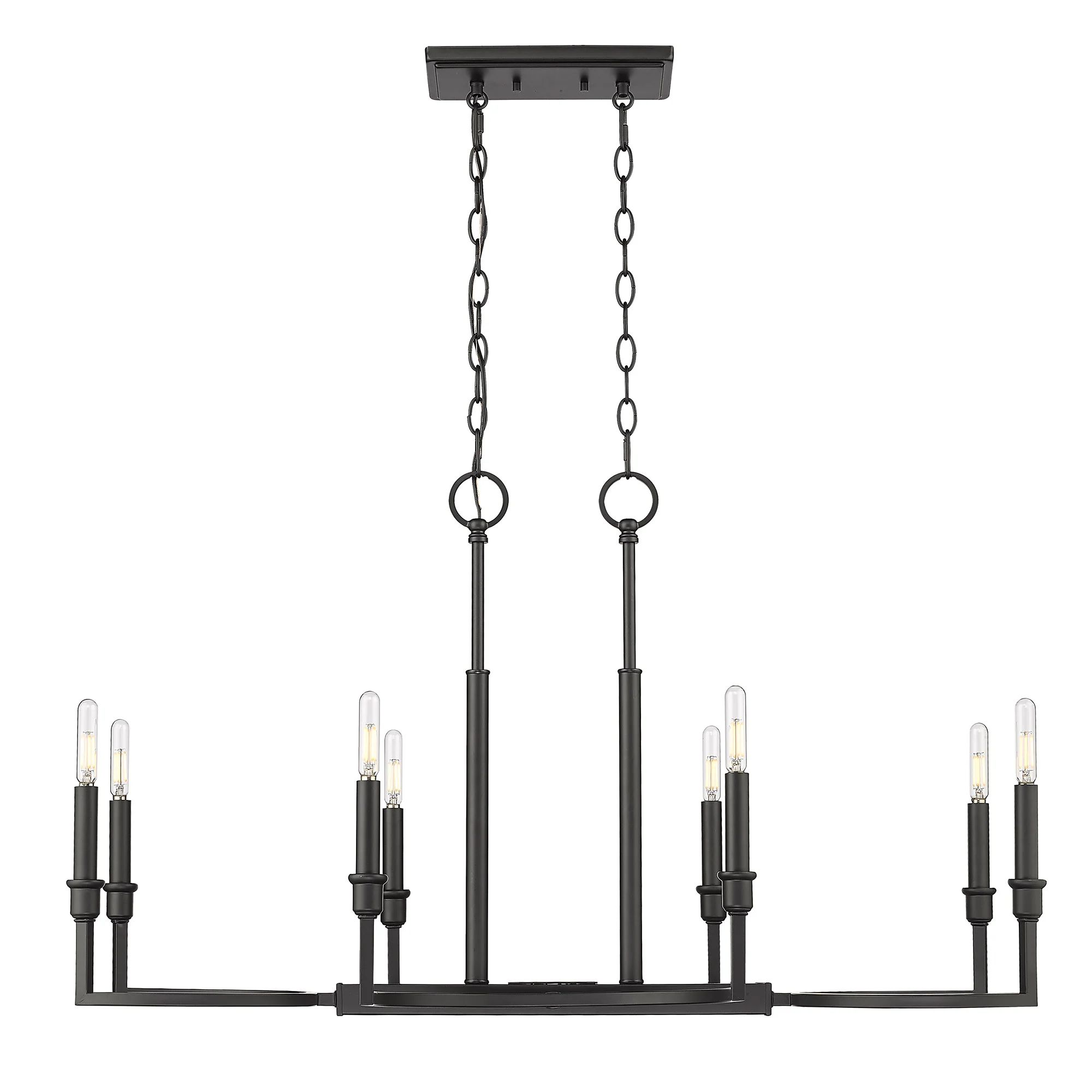 Ellyn 8-light Island Light in Matte Black - Image 3