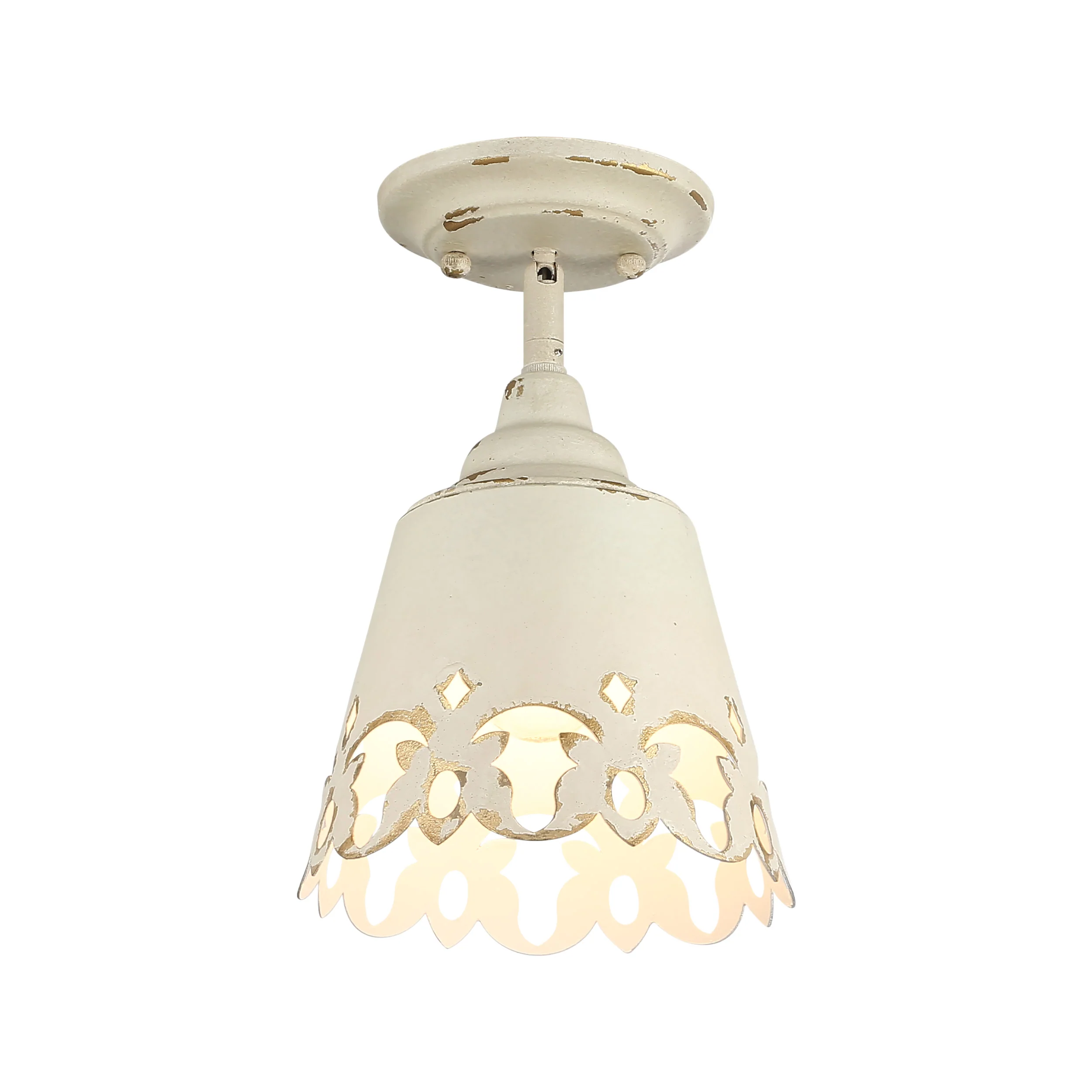 Eloise 1-light Semi-Flush Mount in Antique Ivory - Image 3
