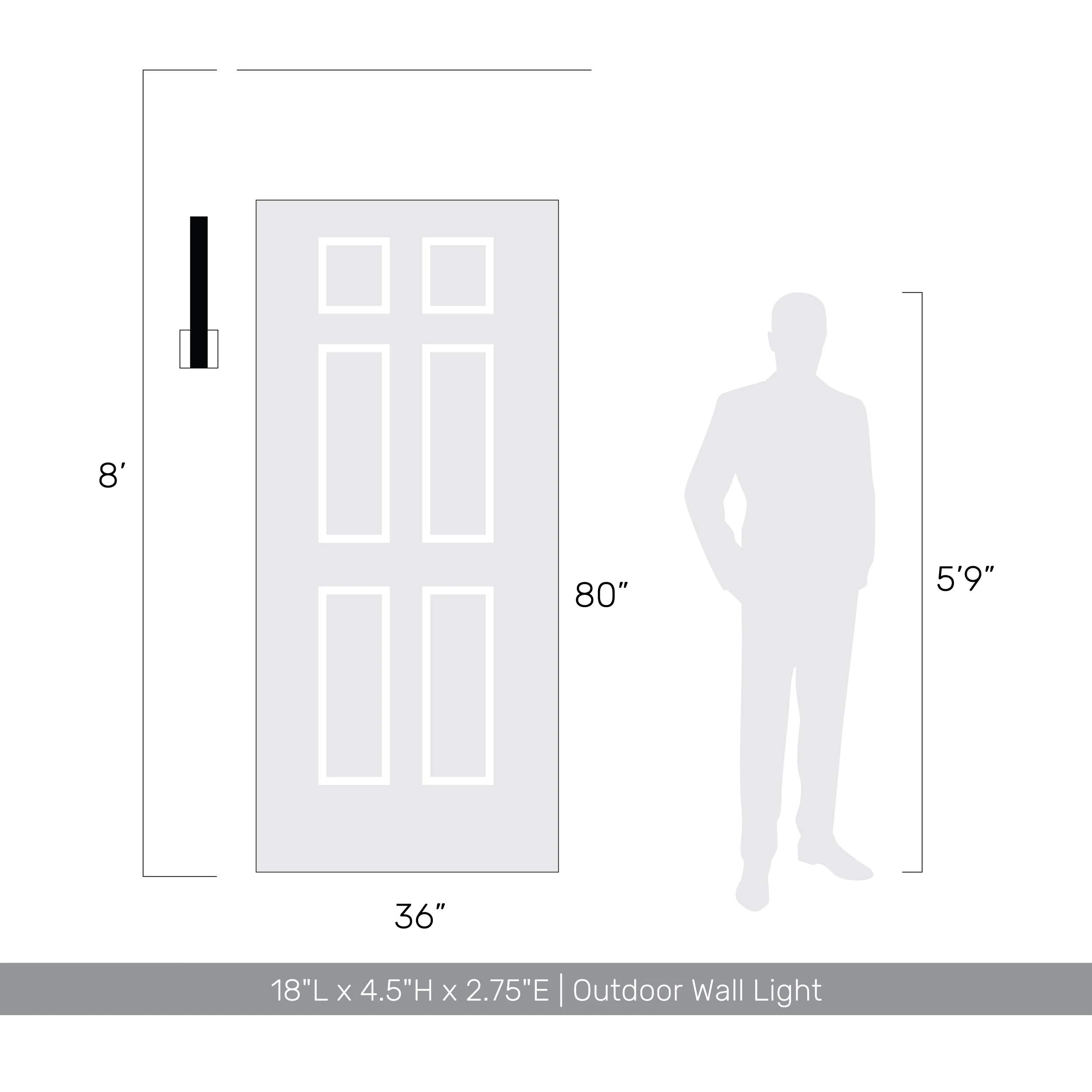 Enso Integrated LED 18" Outdoor Wall in Smooth Grey - Image 8