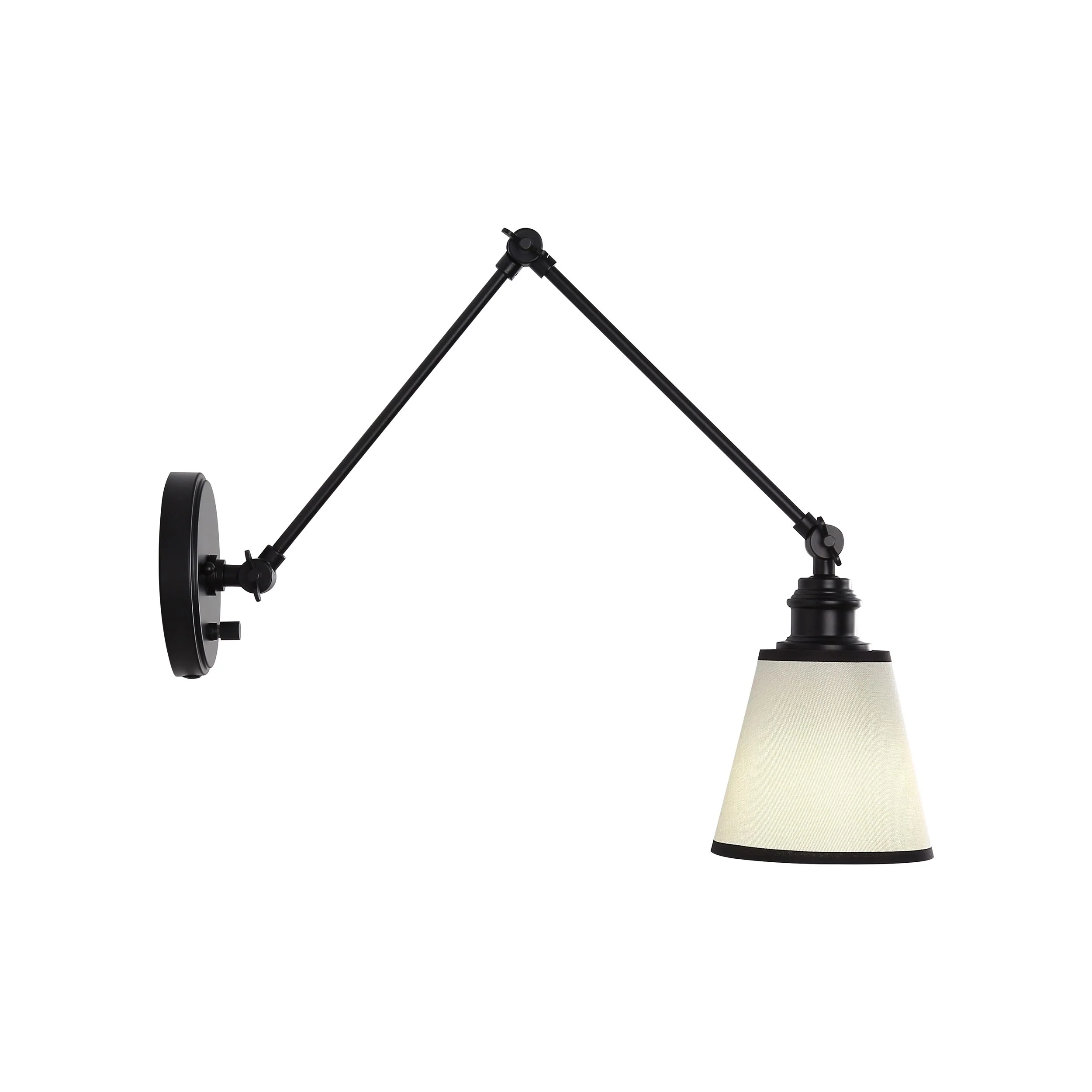 Equinox 1-light Swing Arm Wall Lamp with Black Trim shade - Image 5