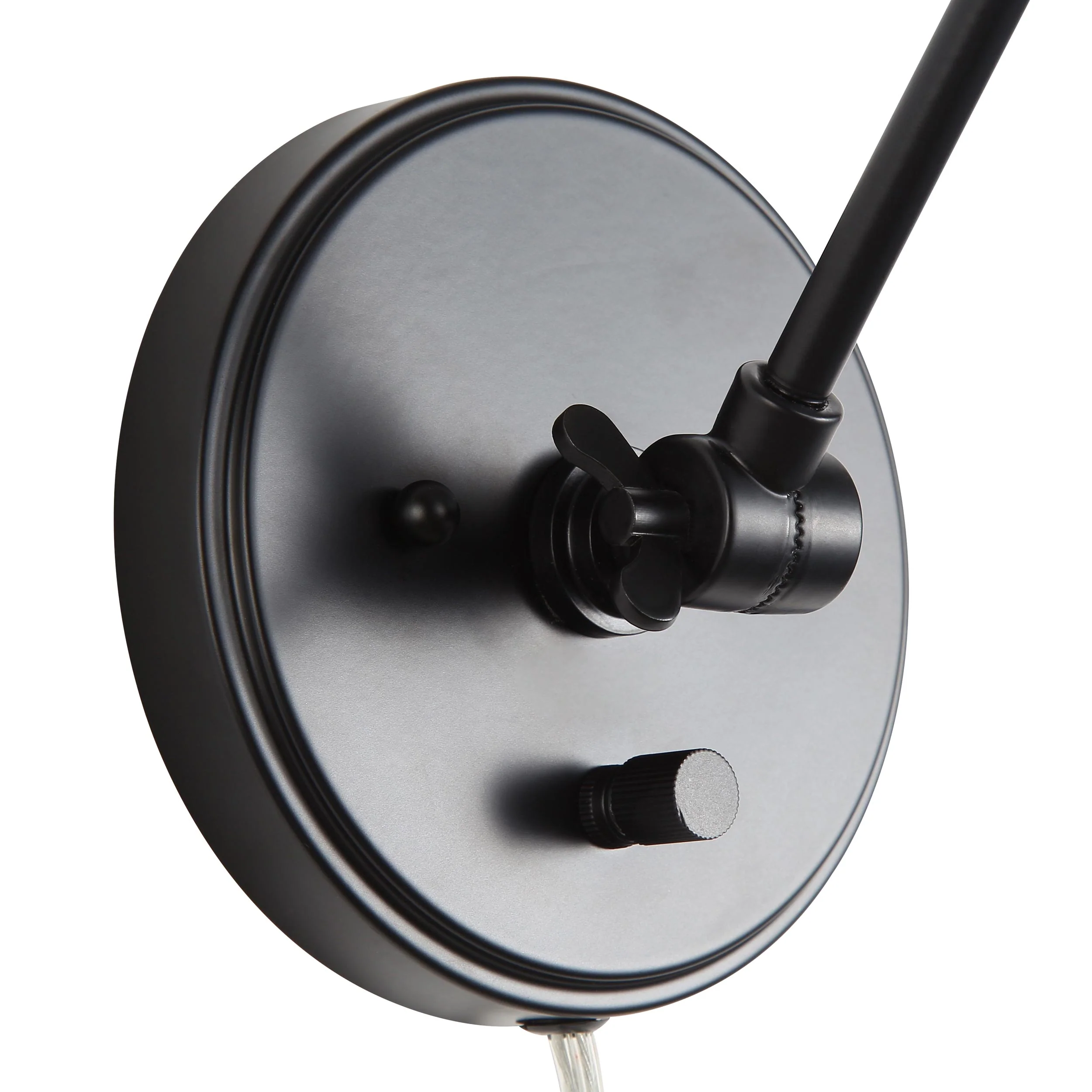 Equinox 1-light Swing Arm Wall Lamp with Green Trim shade - Image 5