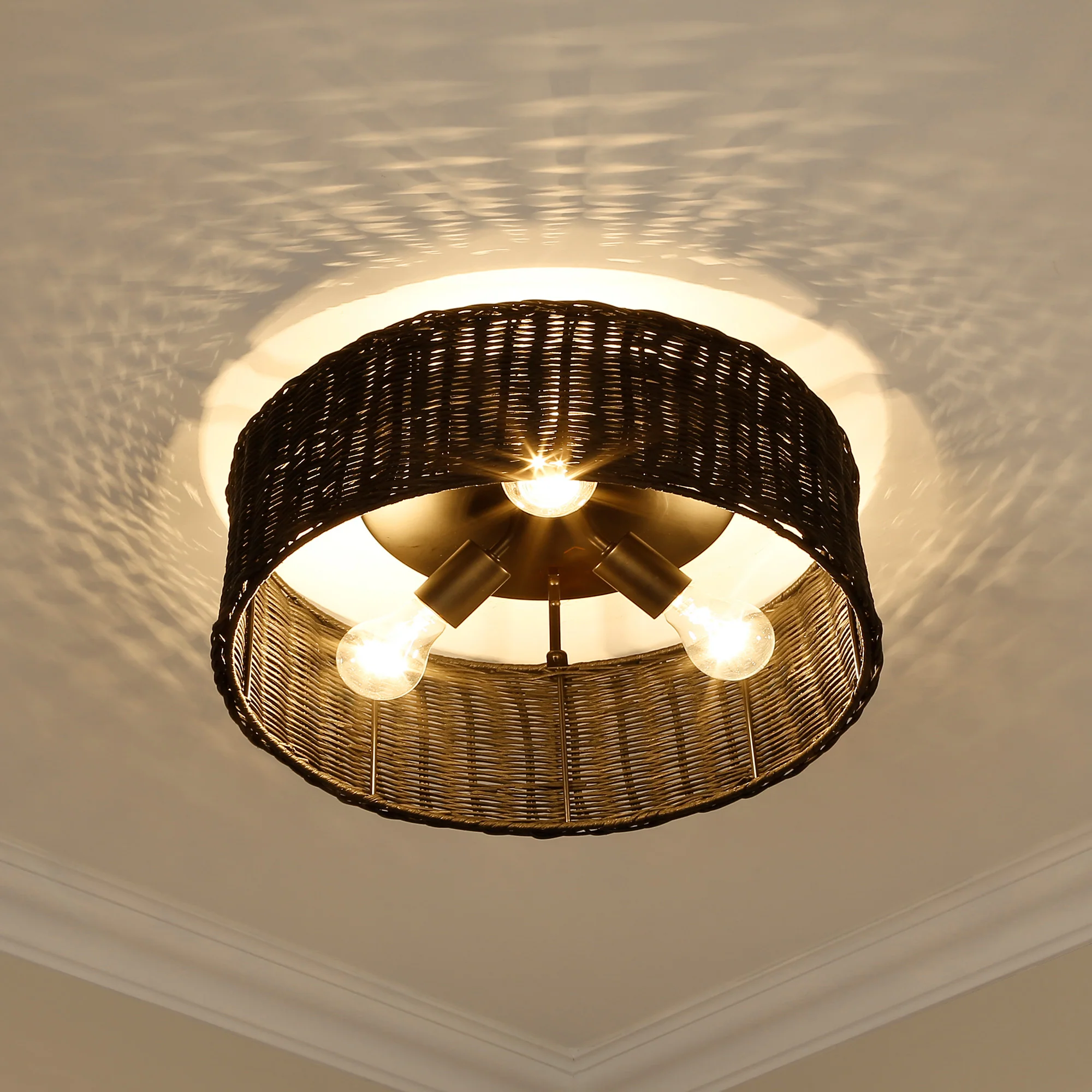 Erma 3-light Flush Mount in Matte Black - Image 5