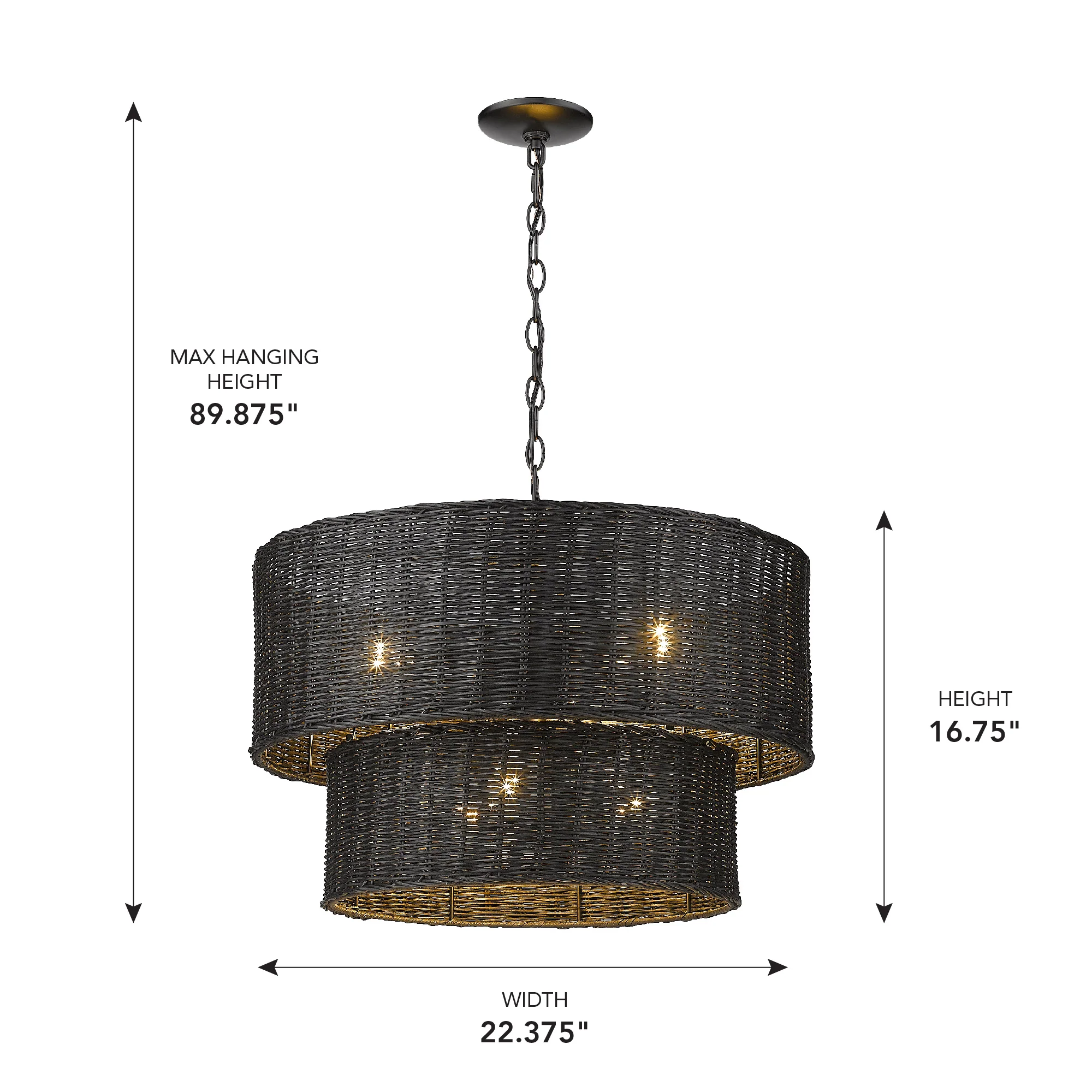 Erma 6-light Chandelier in Matte Black - Image 8