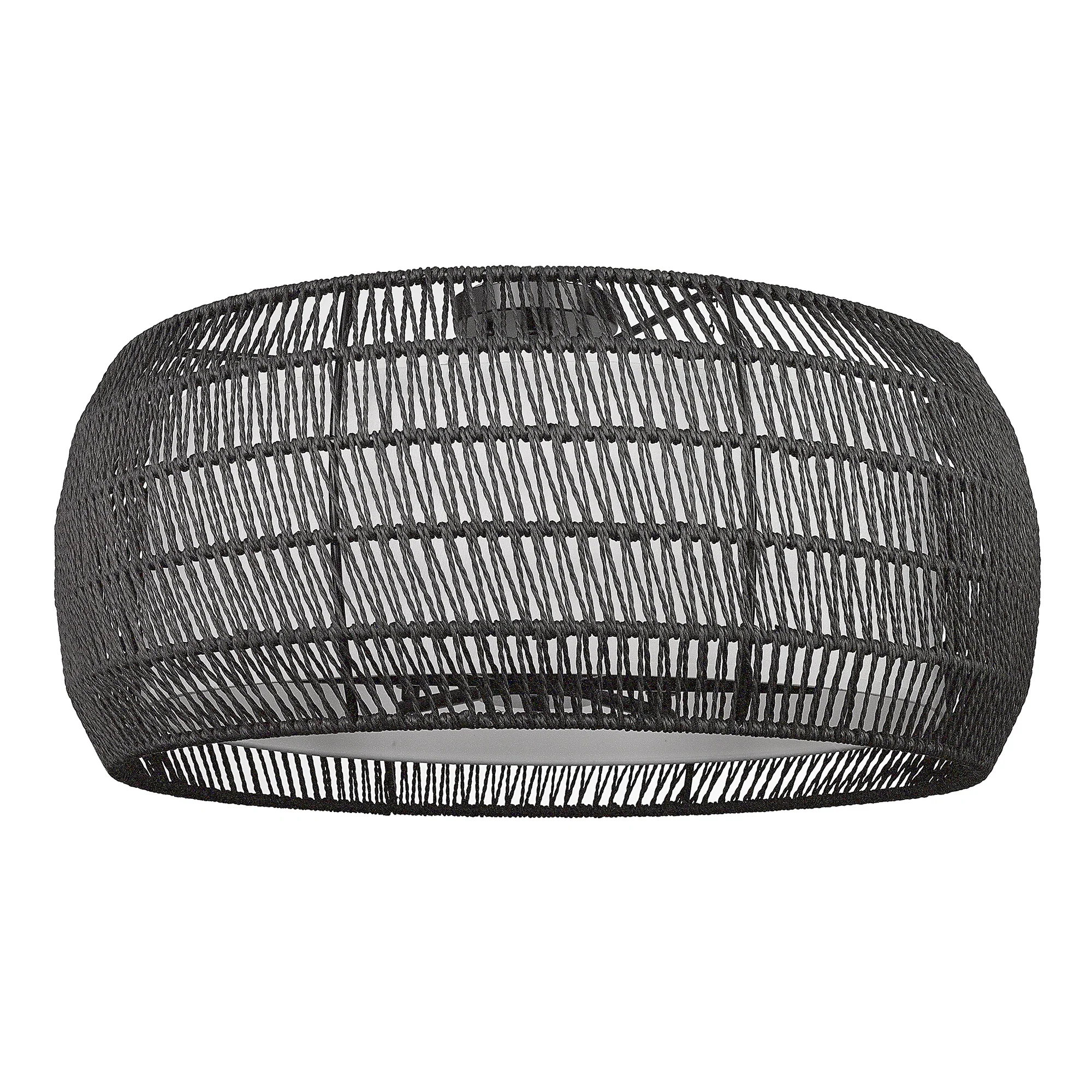 Everly 6-light Semi-Flush Mount in Matte Black and Modern Black Rattan shade - Image 3