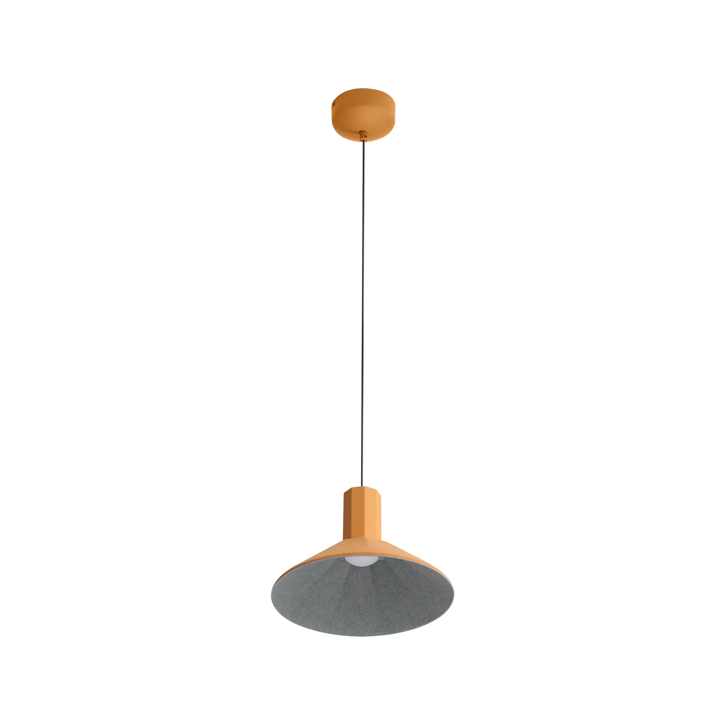 Faroe 13in Integrated LED Pendant in Earth Yellow/Grey Felt - Image 3