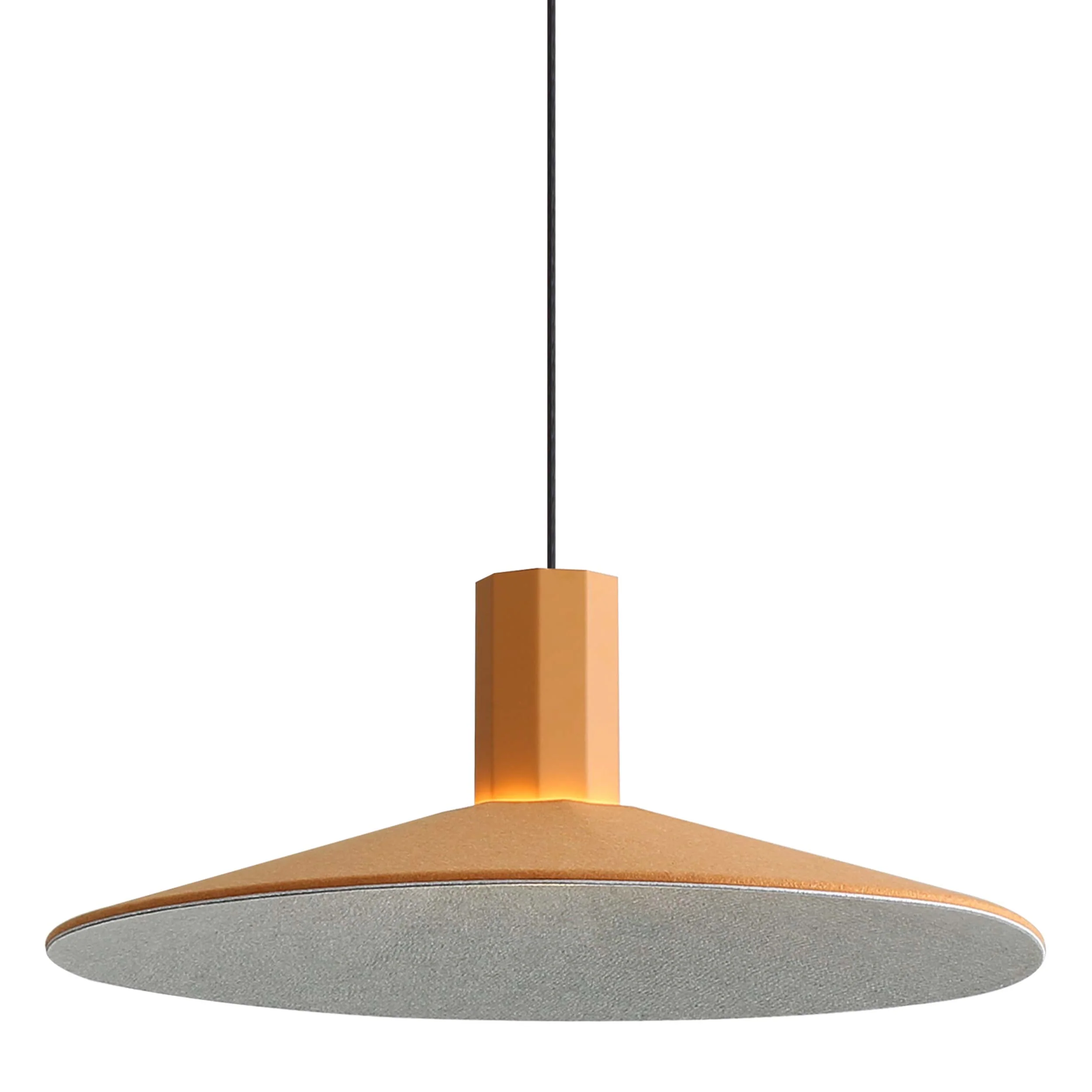 Faroe 20in Integrated LED Pendant in Earth Yellow/Grey Felt