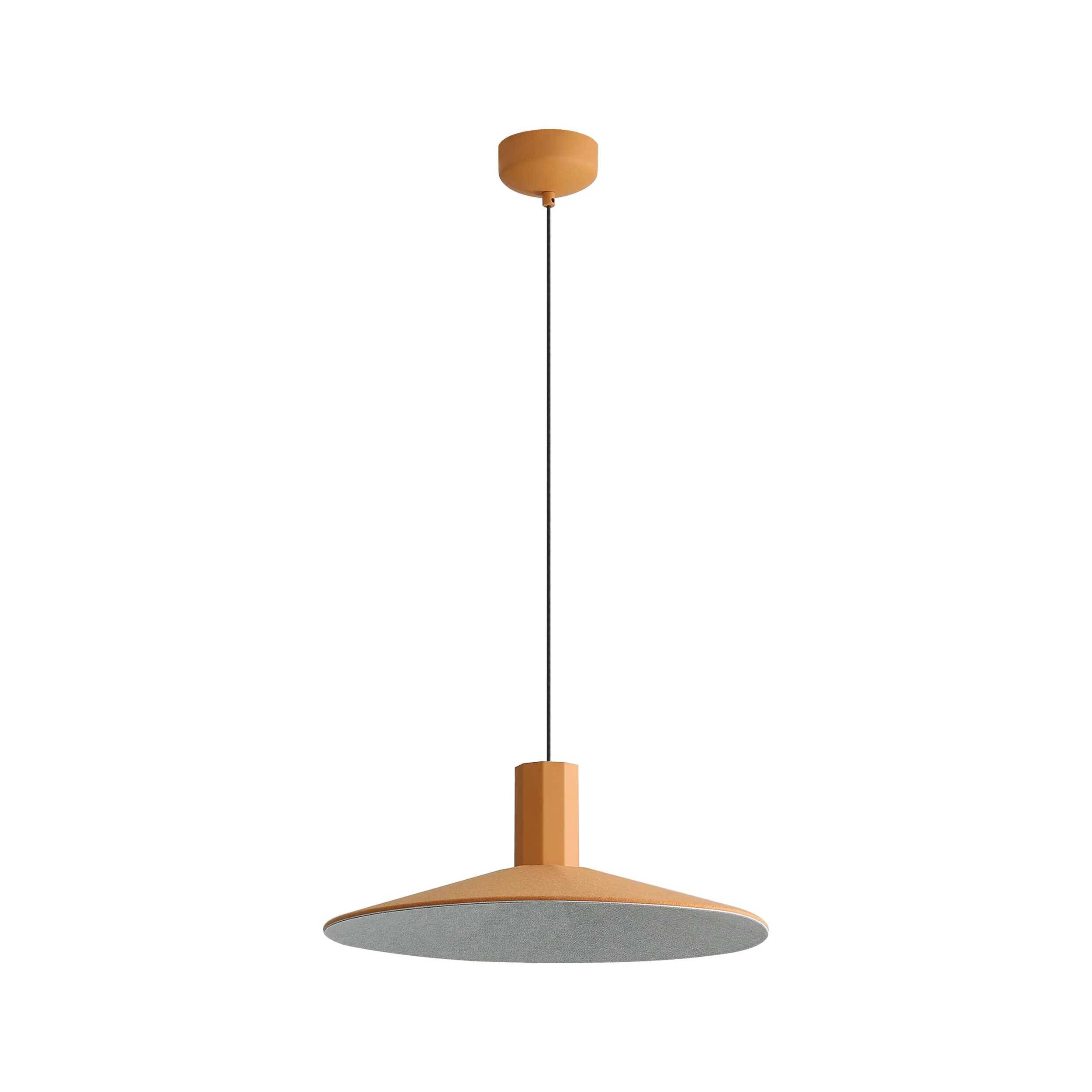 Faroe 20in Integrated LED Pendant in Earth Yellow/Grey Felt - Image 3