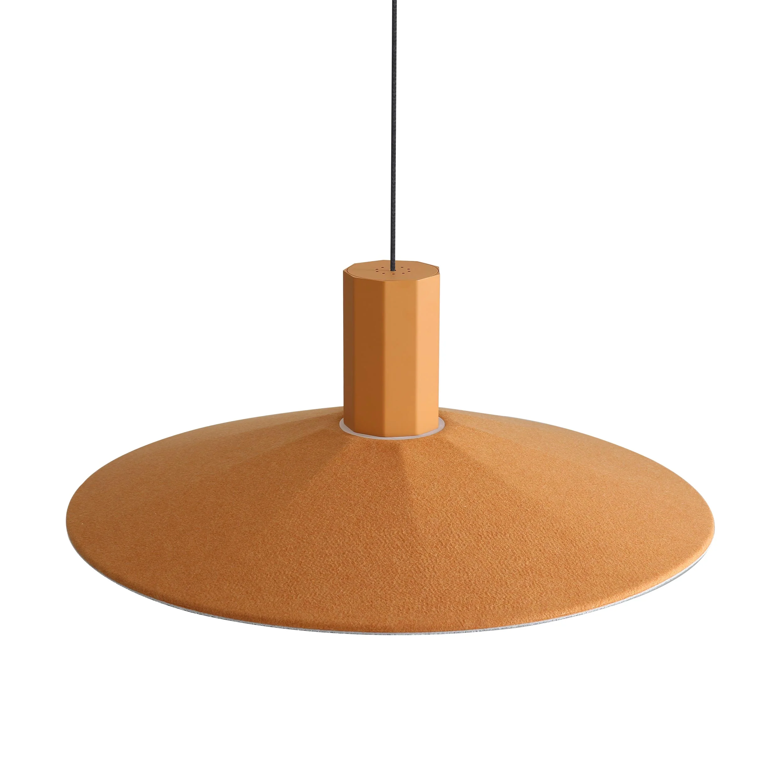 Faroe 20in Integrated LED Pendant in Earth Yellow/Grey Felt - Image 4