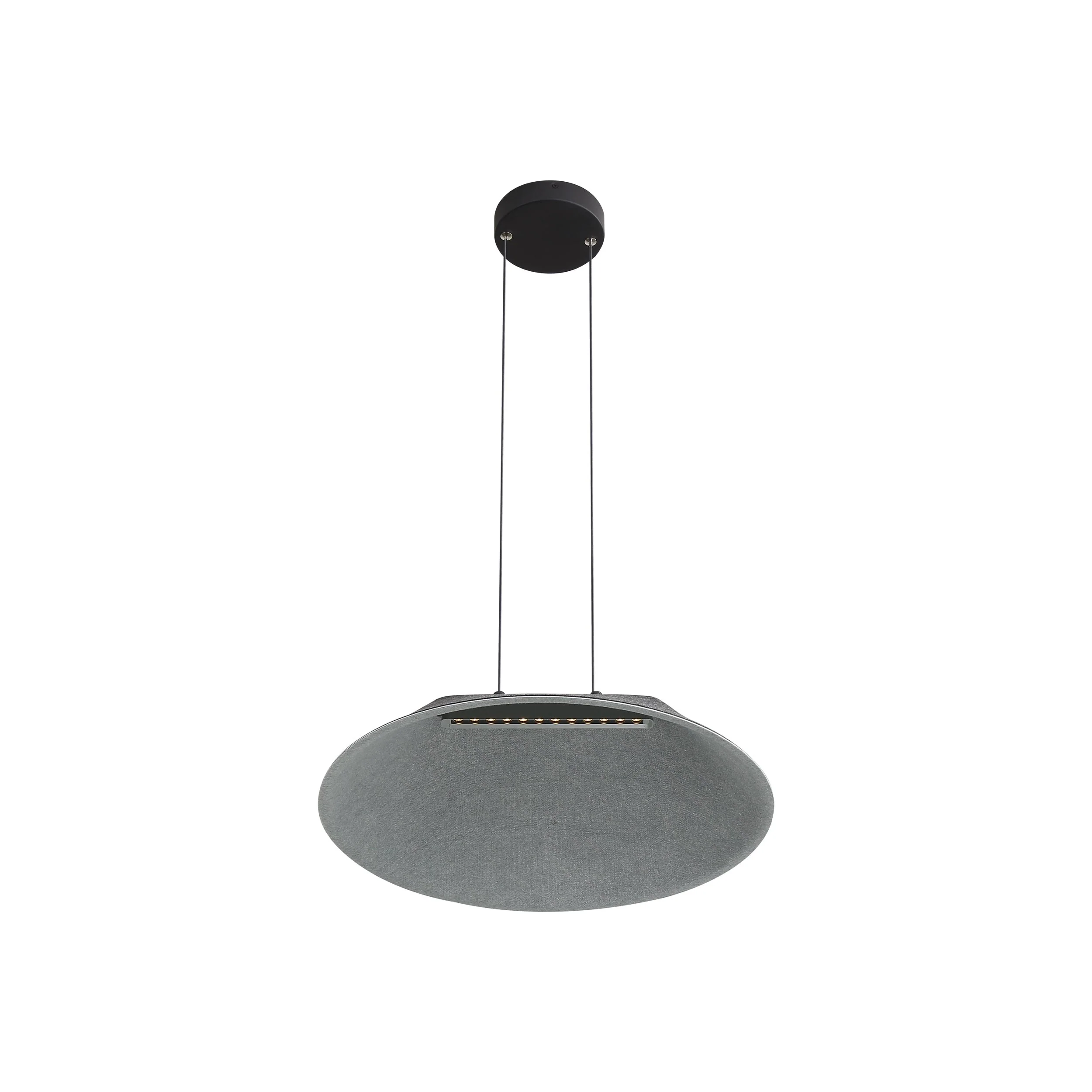 Faroe 21in Integrated LED Pendant in Flecked Black/Grey Felt - Image 2