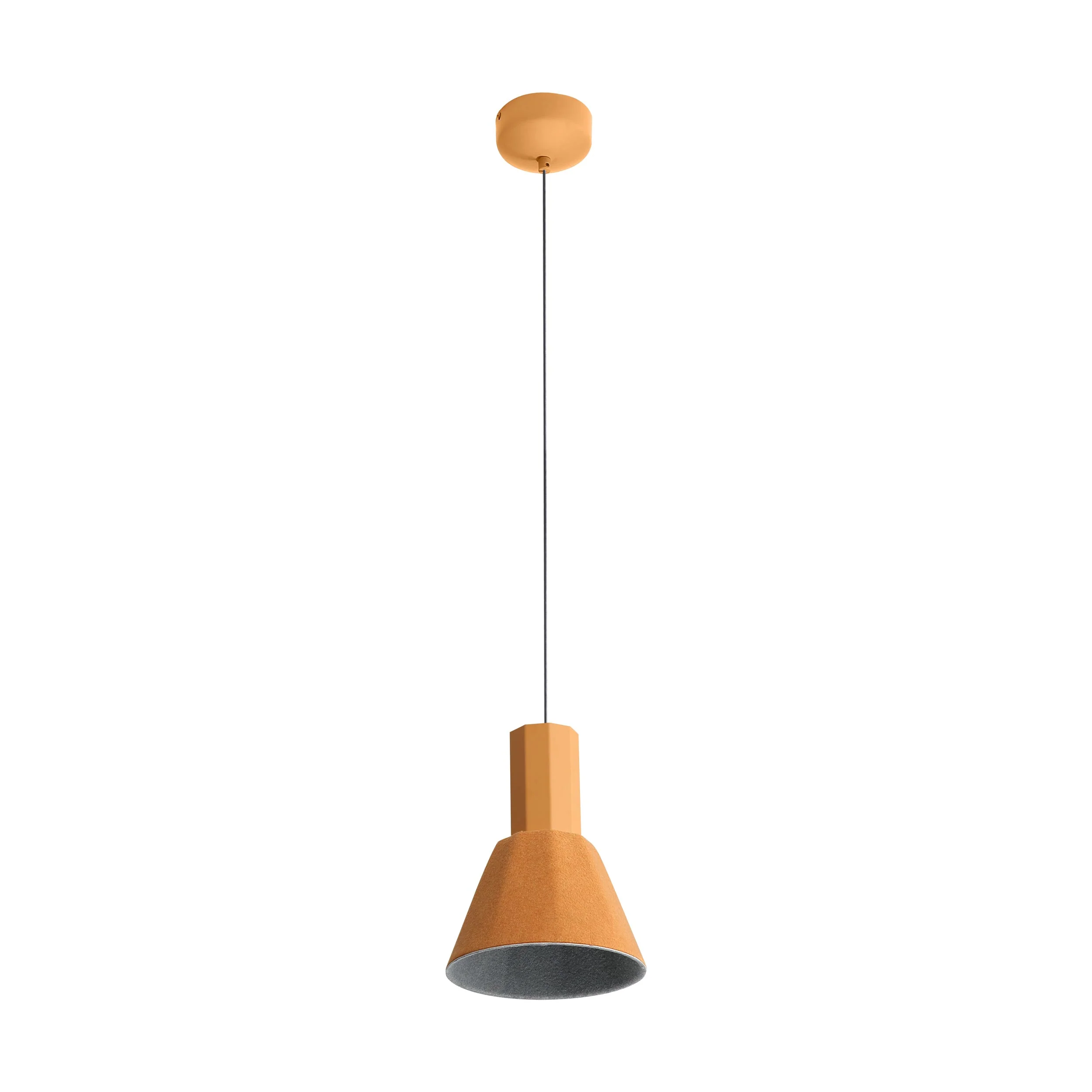 Faroe 8in Integrated LED Pendant in Earth Yellow/Grey Felt - Image 4