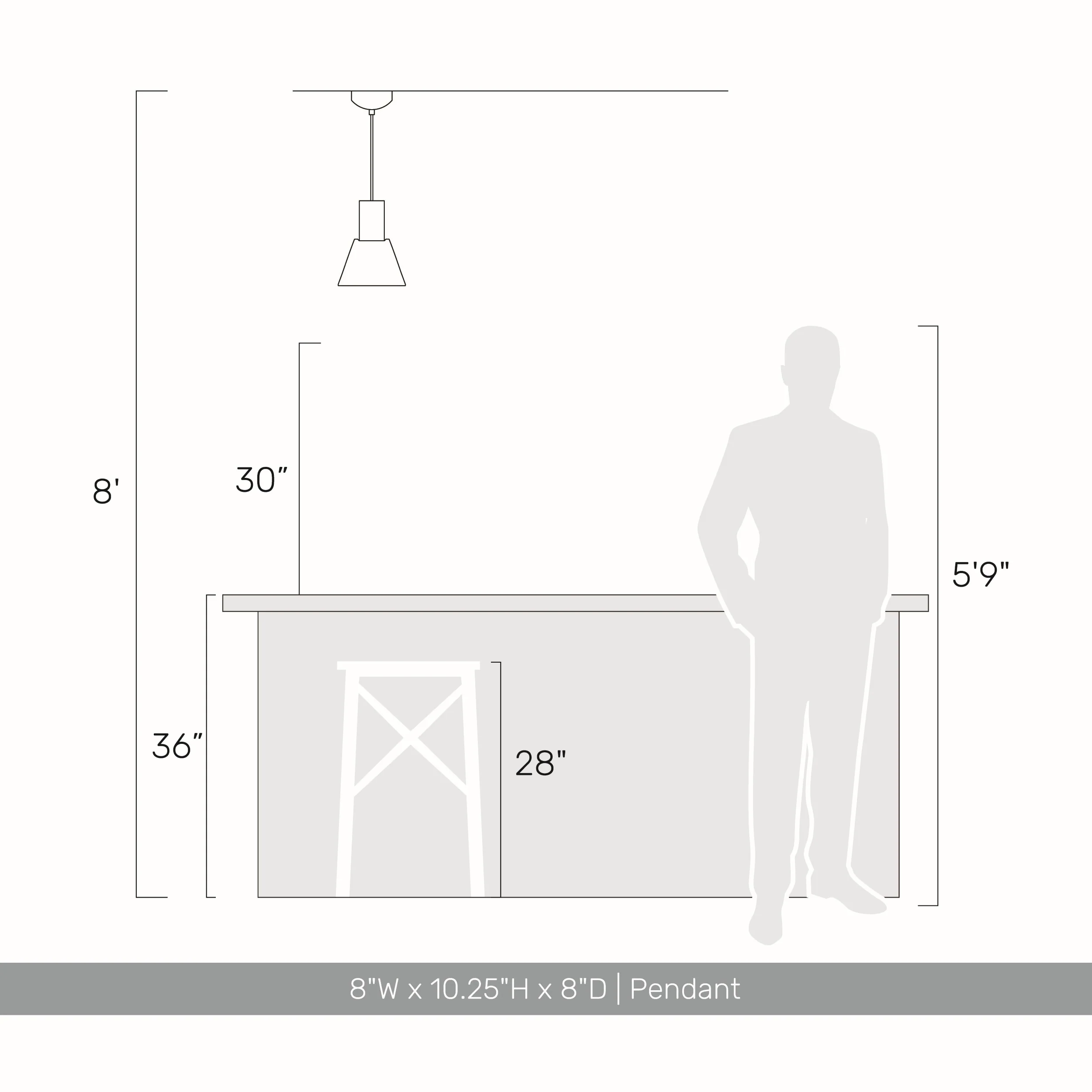 Faroe 8in Integrated LED Pendant in Earth Yellow/Grey Felt - Image 5