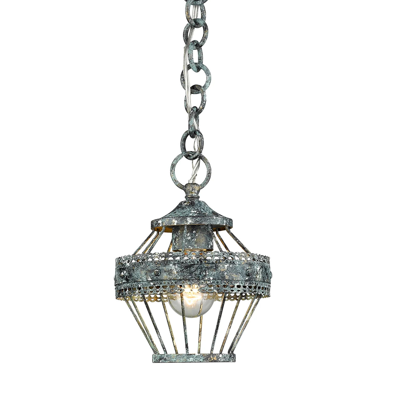 Ferris 1-light Semi-Flush Mount in Blue Verde Patina