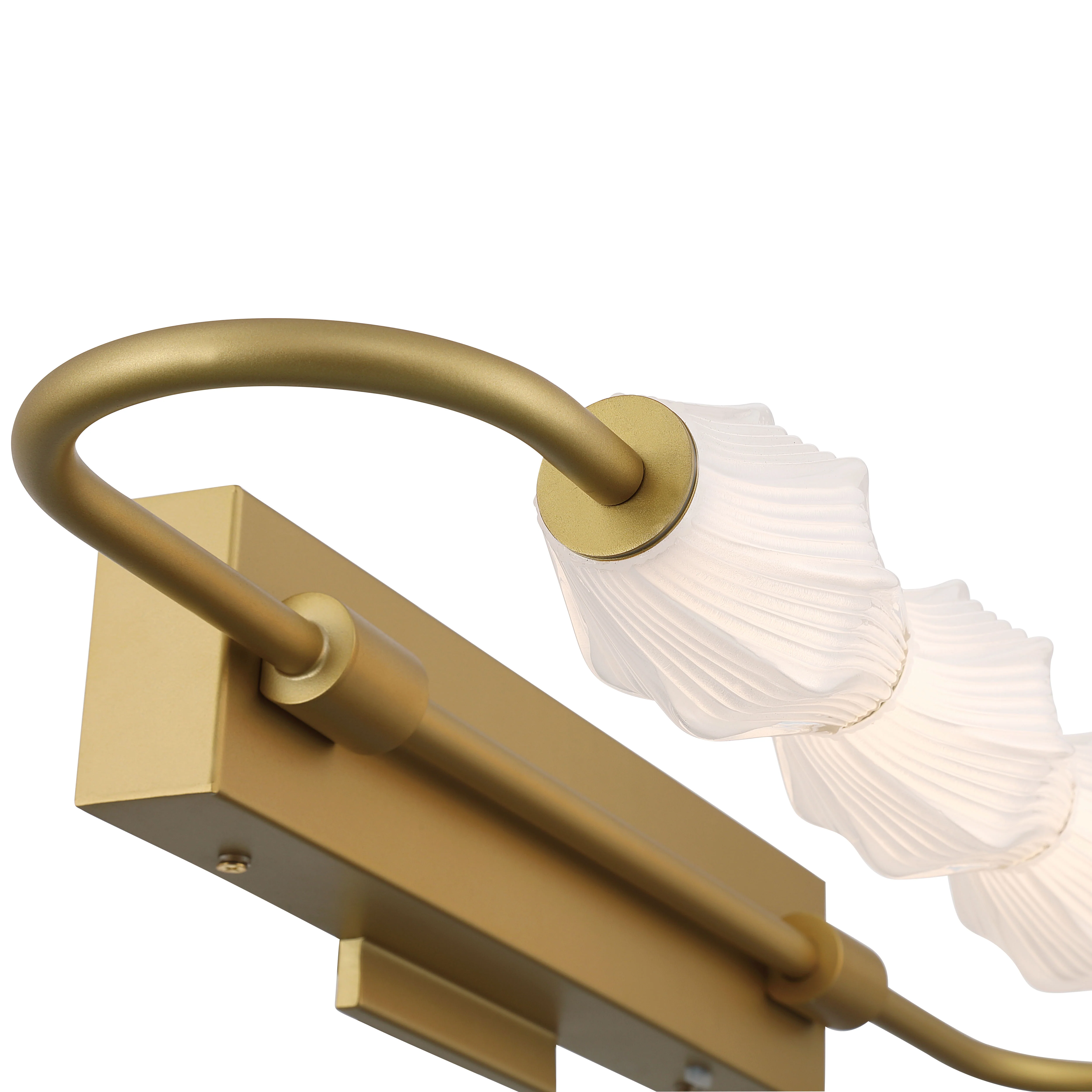 Geode Integrated LED 27in Outdoor Wall in Satin Brushed Gold with Fluted Striped Glass - Image 6