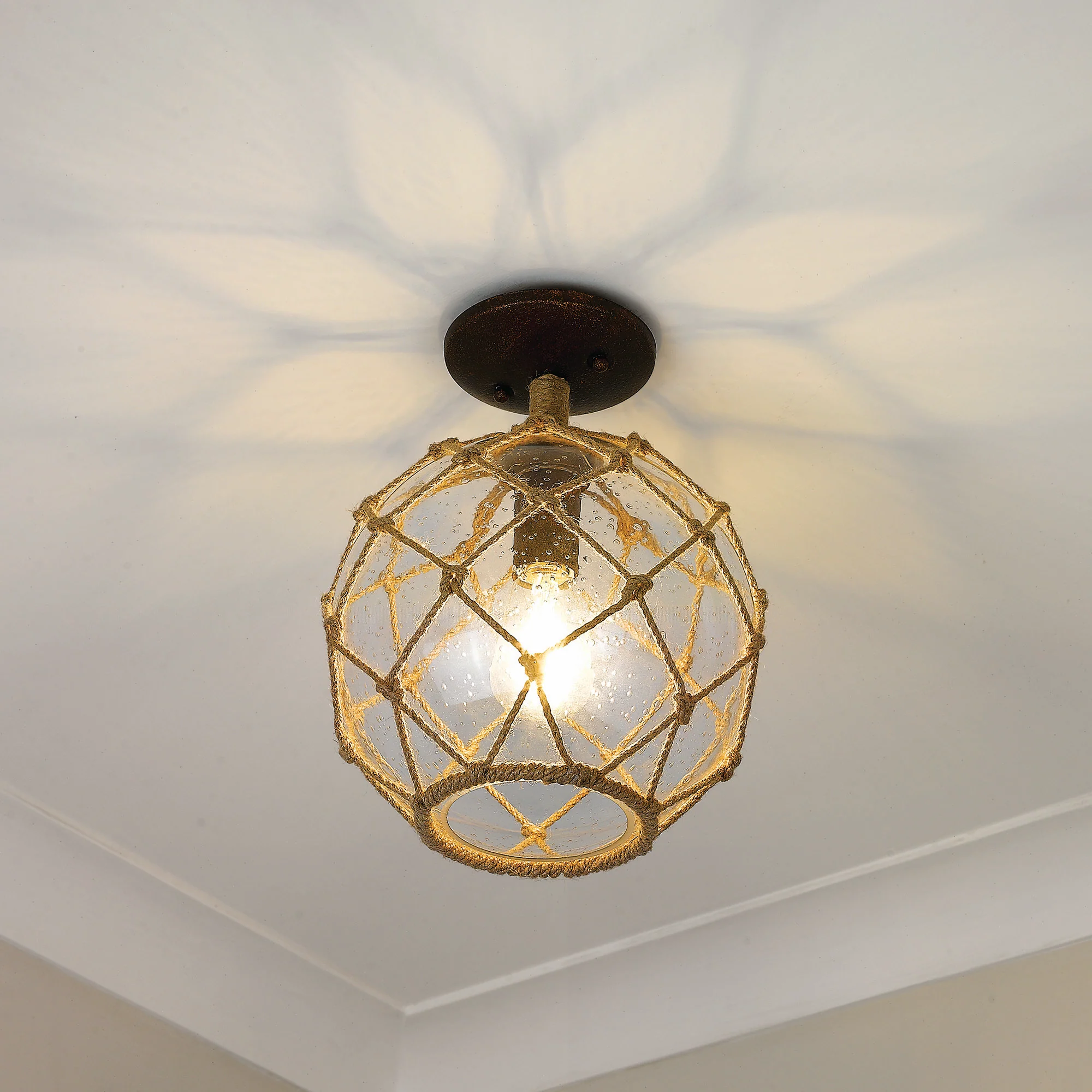 Haddoc 1-light Semi-Flush Mount in Burnished Chestnut - Image 3