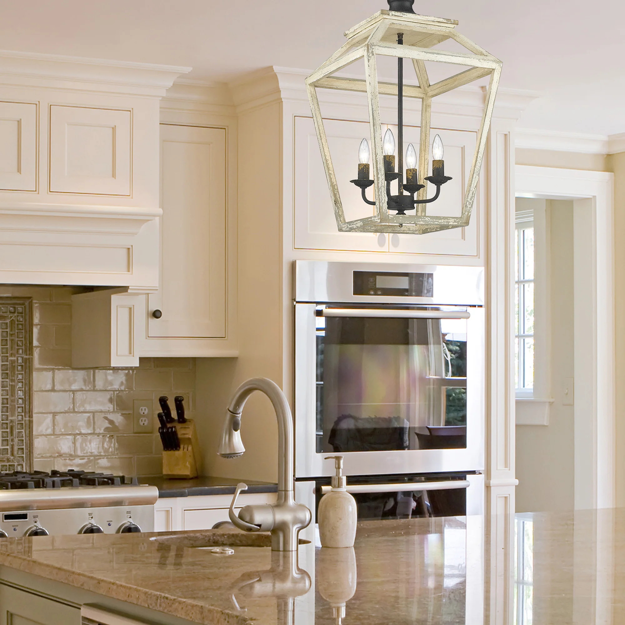 Haiden 4-light Pendant in Antique Black Iron - Image 2