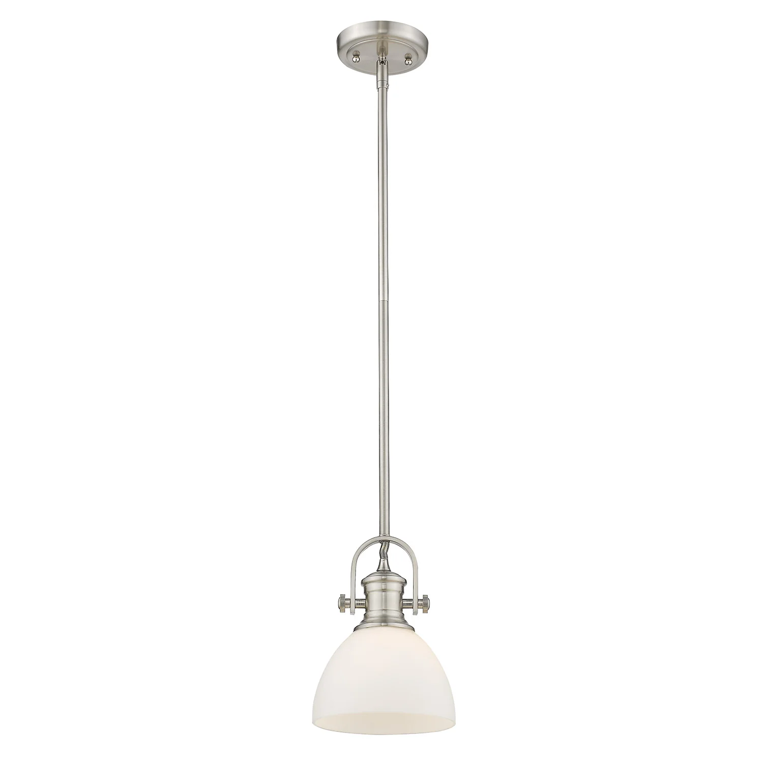 Hines 1-light 7in Pendant in Pewter and Opal Glass - Image 2
