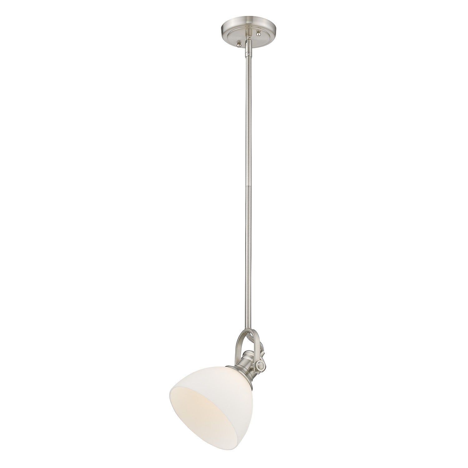 Hines 1-light 7in Pendant in Pewter and Opal Glass - Image 3