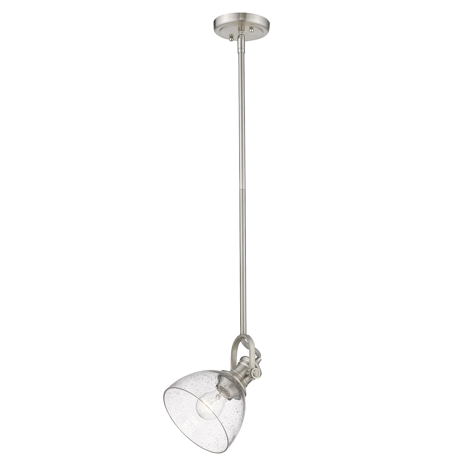 Hines 1-light 7in Pendant in Pewter and Seeded Glass - Image 3