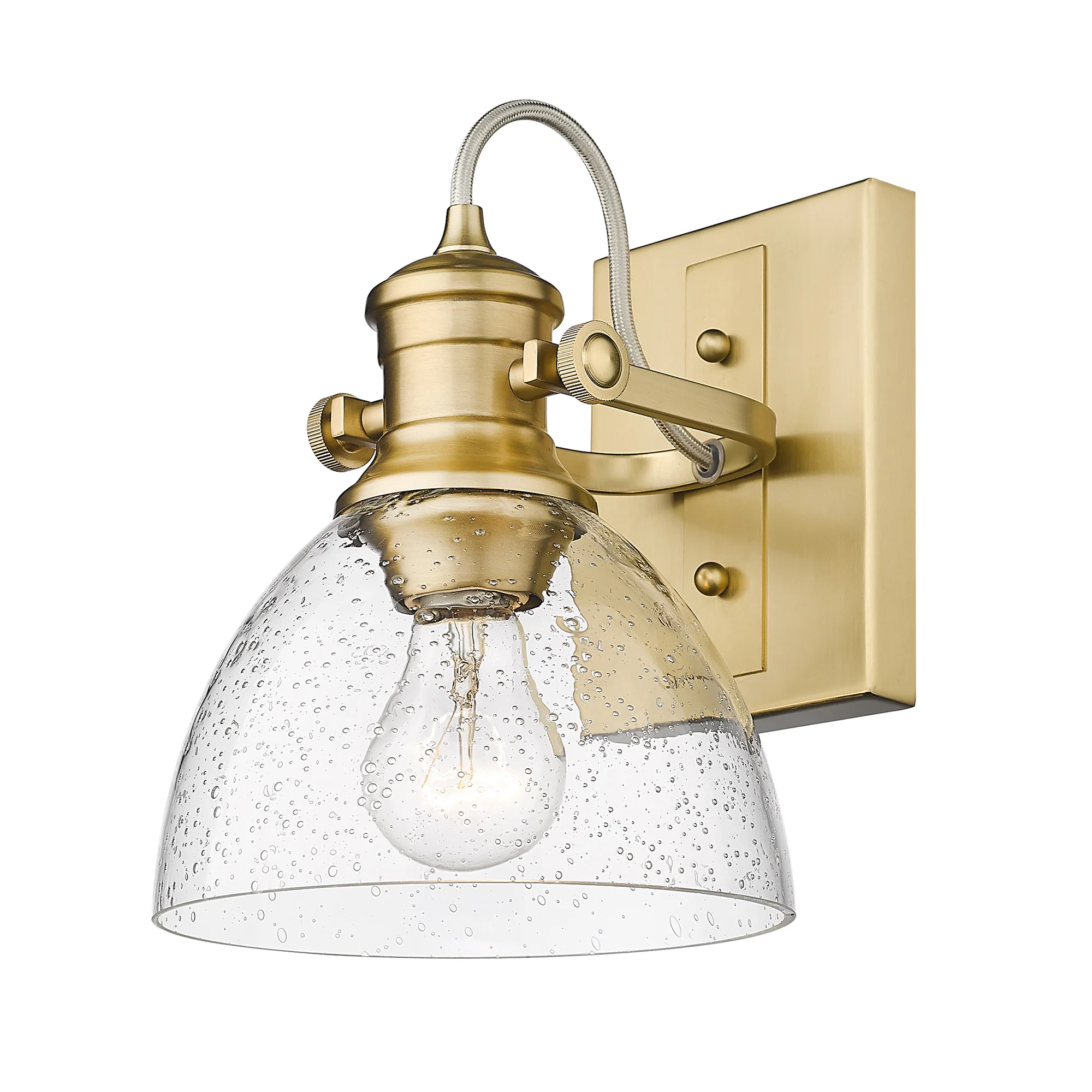 Hines 1-light Semi-Flush Mount in Brushed Champagne Brass - Image 2