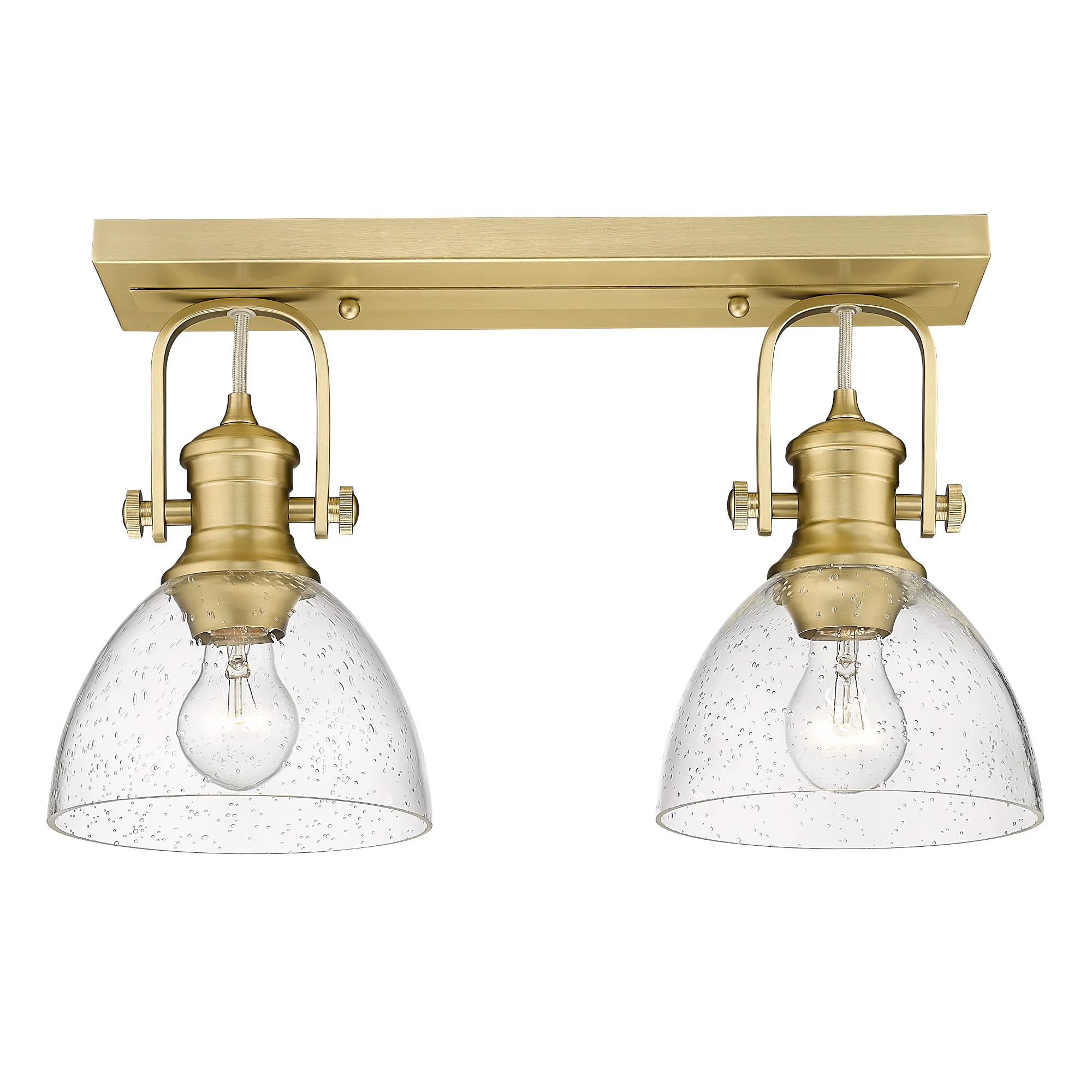 Hines 2-light Semi-Flush Mount in Brushed Champagne Brass - Image 2