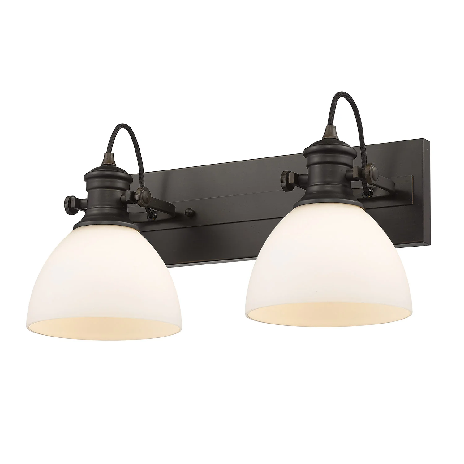 Hines 2-light Semi-Flush Mount in Rubbed Bronze and Opal Glass - Image 3