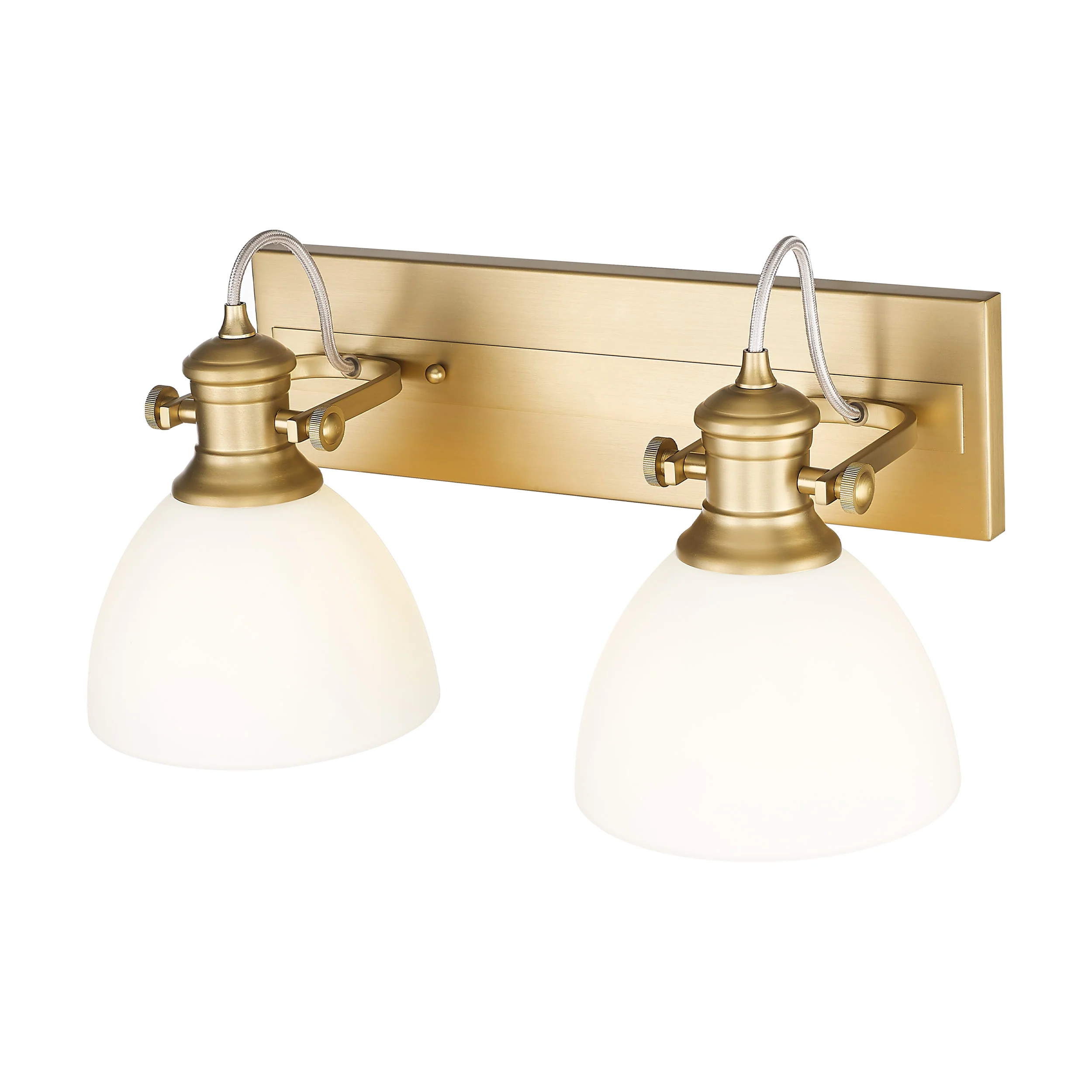 Hines 2-light Vanity in Brushed Champagne Brass and Opal Glass - Image 3