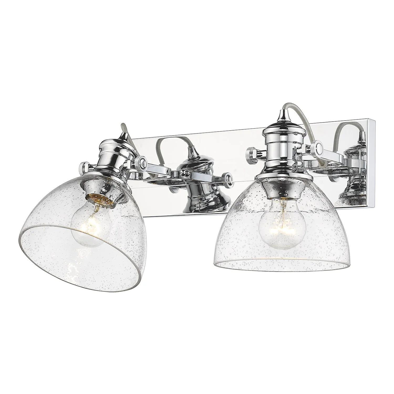 Hines 2-light Vanity in Chrome and Seeded Glass