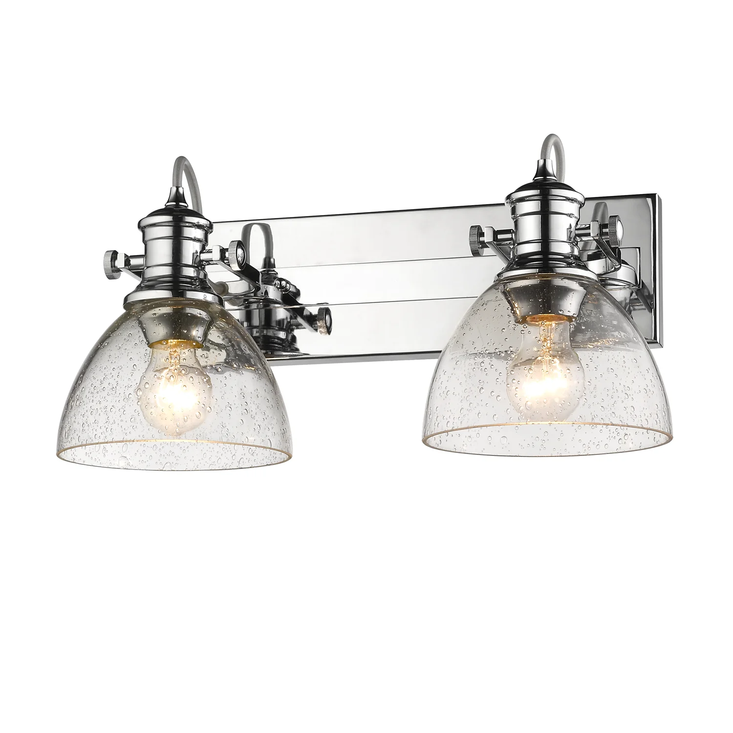 Hines 2-light Vanity in Chrome and Seeded Glass - Image 2