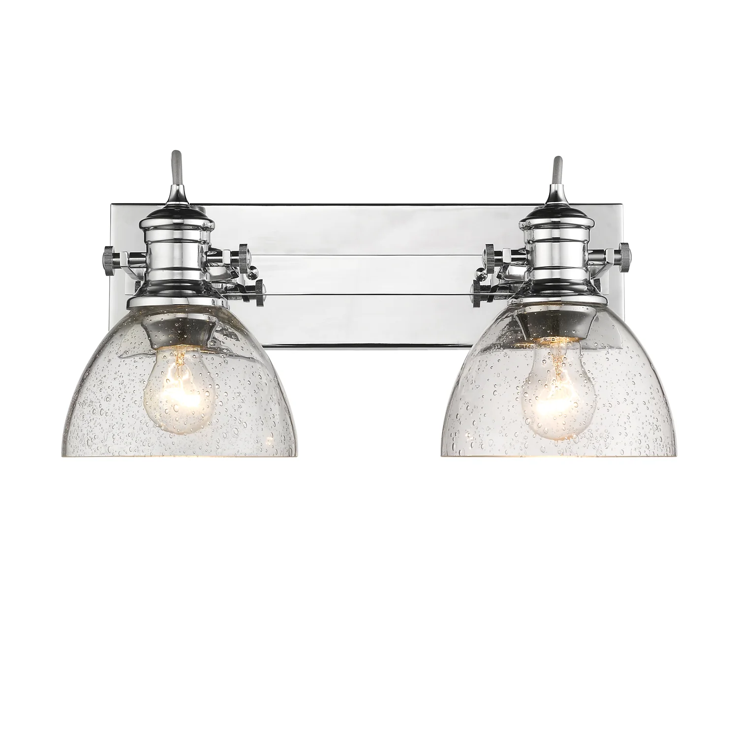 Hines 2-light Vanity in Chrome and Seeded Glass - Image 3