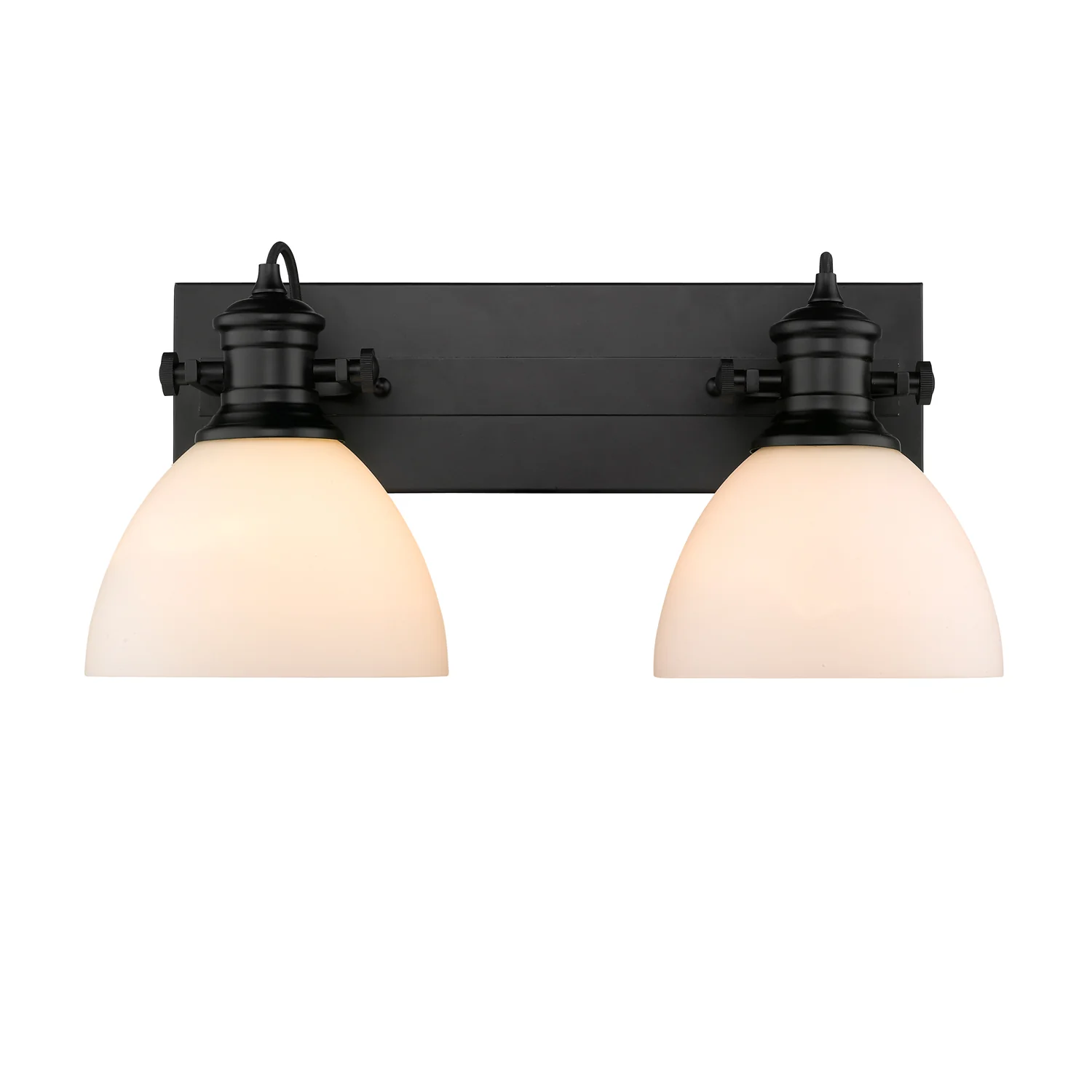 Hines 2-light Vanity in Matte Black and Opal Glass - Image 3
