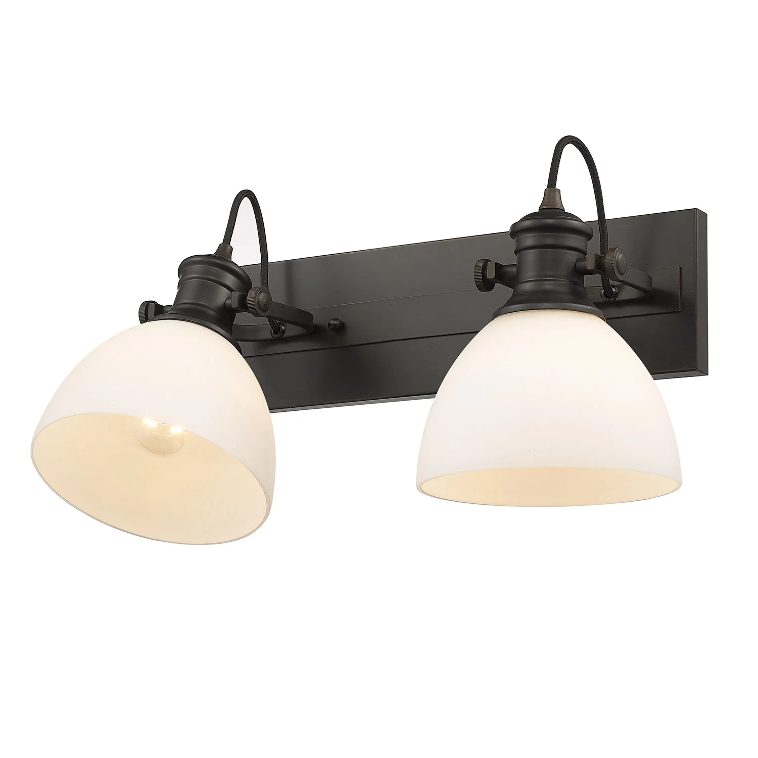 Hines 2-light Vanity in Rubbed Bronze and Opal Glass